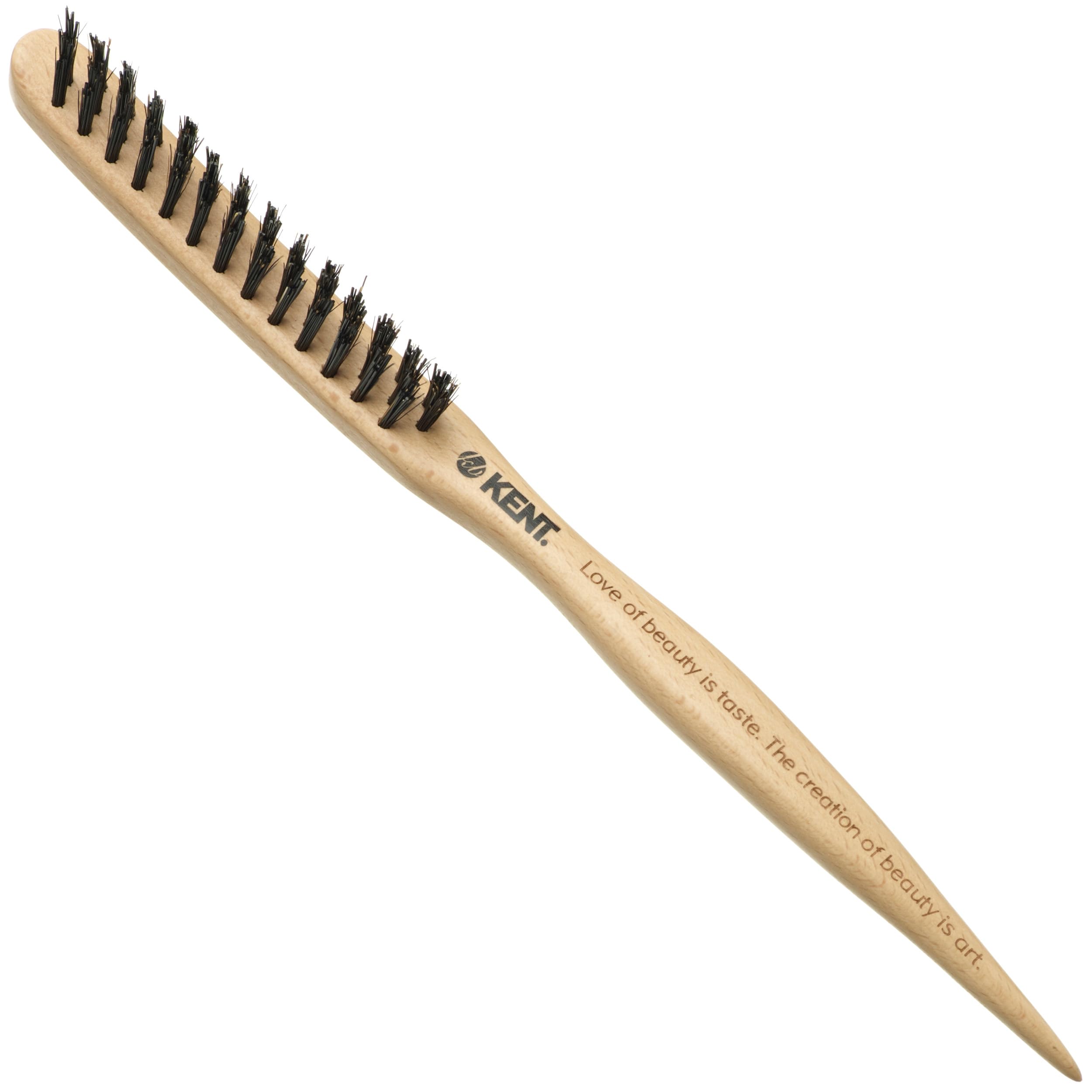 Kent PF15 Teasing Brush Edge Control Boar Bristle Hair Brush and Nylon Hair Brushes for Women Volume Control, Edge Control Brush