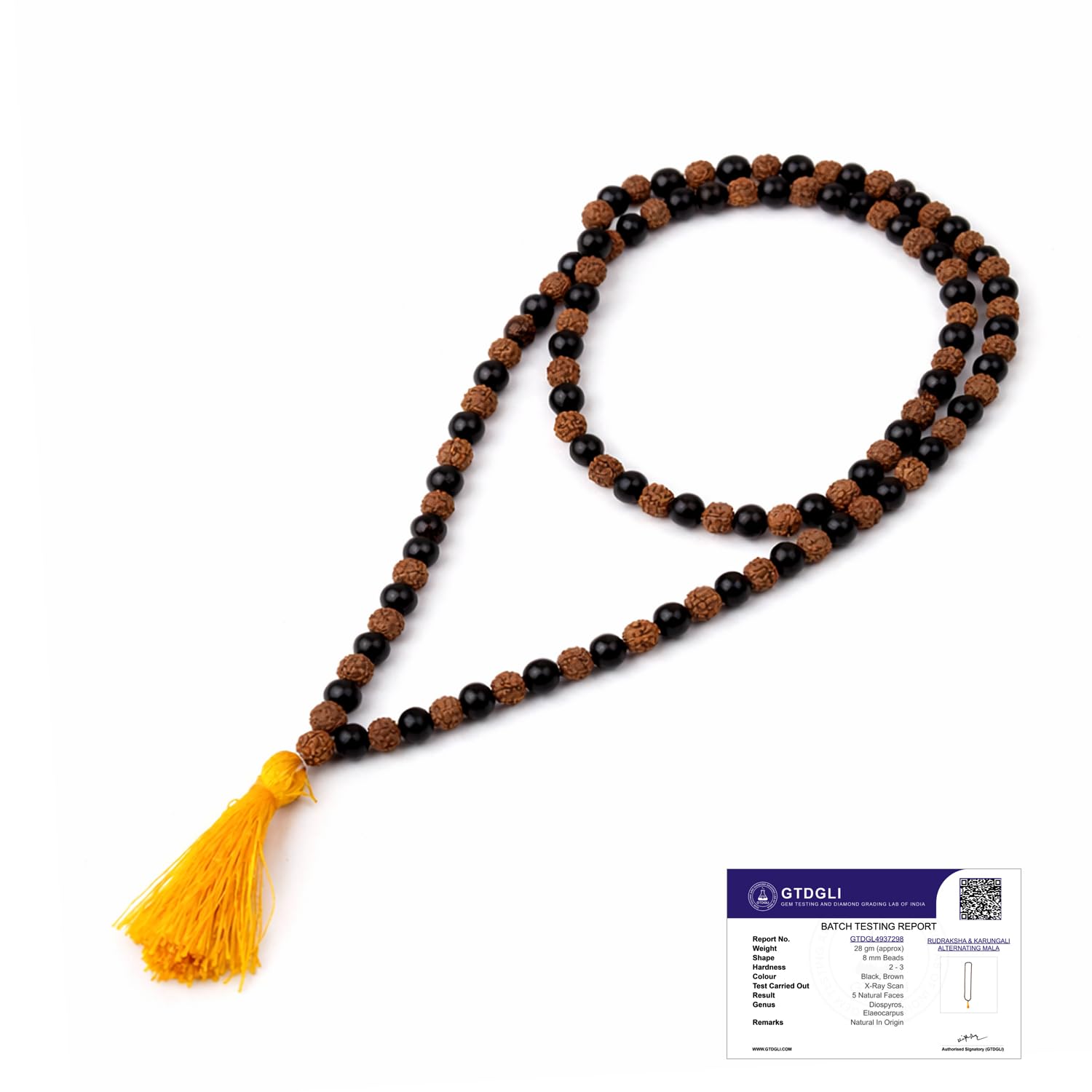 Astrotalk Divya Rudraksha Karungali Mala 8mm 108+1 Beads | Original Rudraksha and karungali malai for Protection & Peace | Jap Mala for Meditation | Gift for Man & Woman | Premium Gift Box