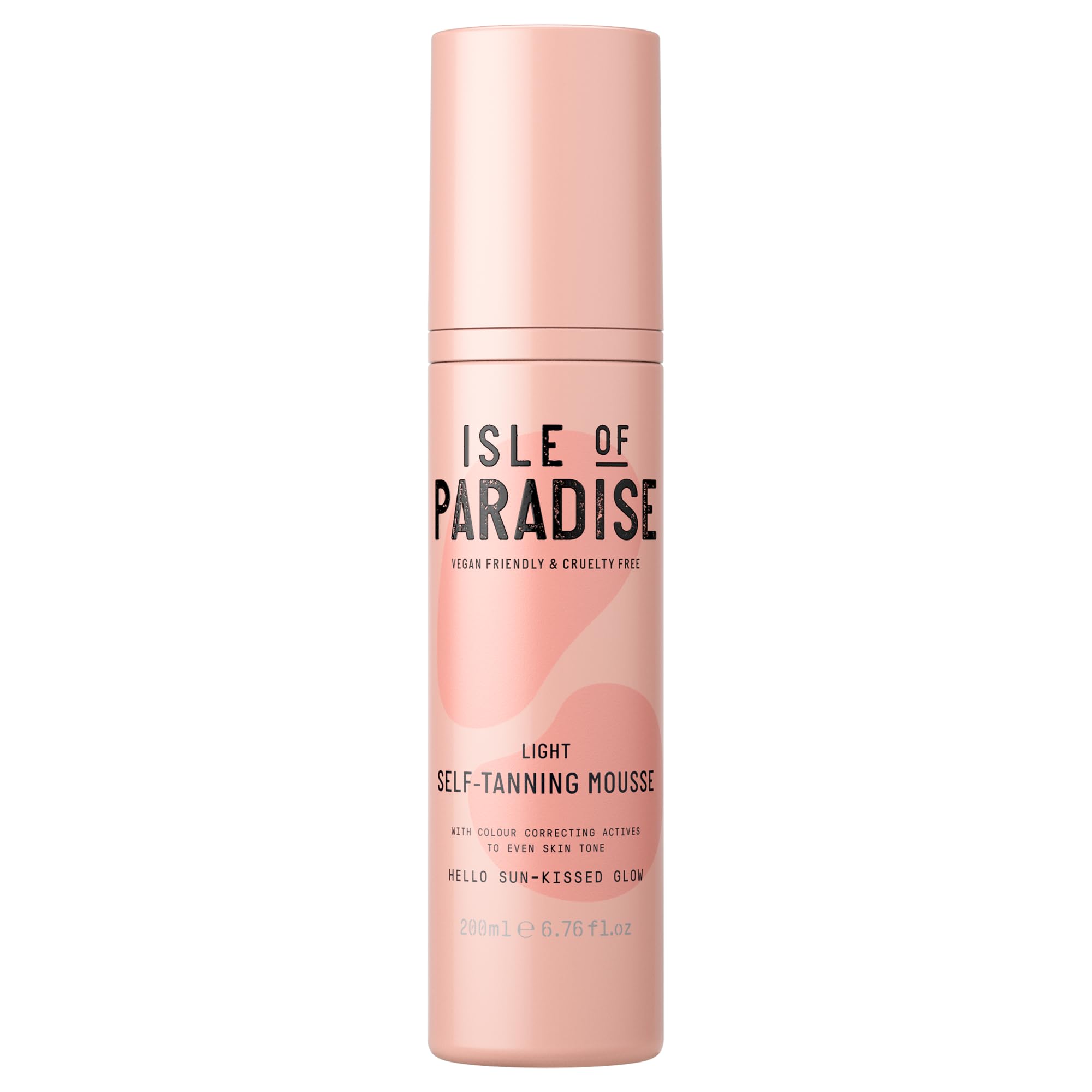 Isle of Paradise Self-Tanning Mousse, Light - Color Correcting Tanning Foam with Grapefruit, Chia Seed, and Avocado Oils - Strea