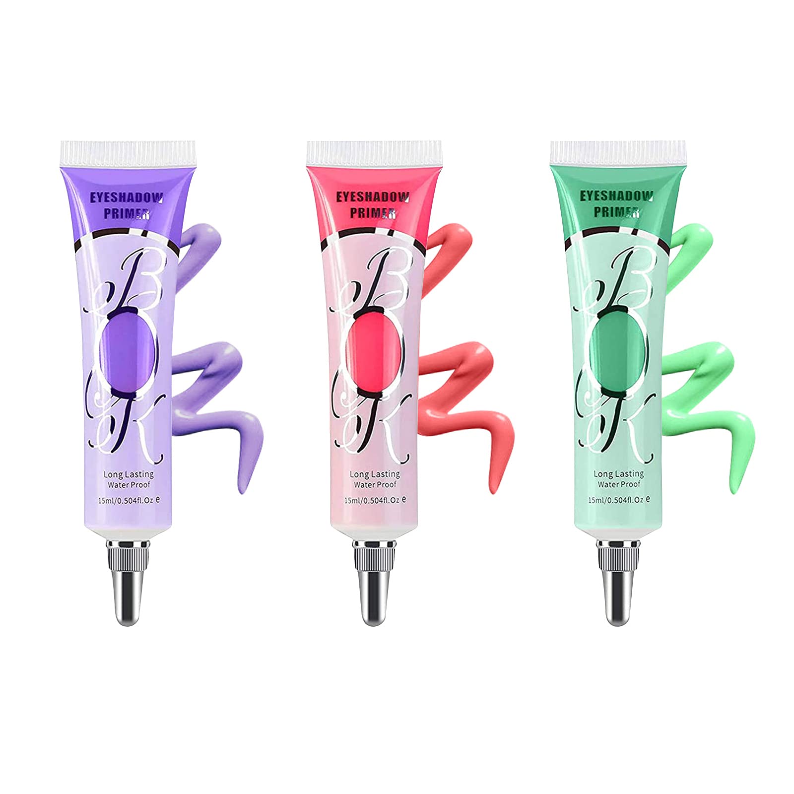 Lokfar 3 Pack Matte Eyeshadow Primer For Oily Lids No Crease Violet Green Pink Color Eye Makeup Eye Primer Base Waterproof & Smu