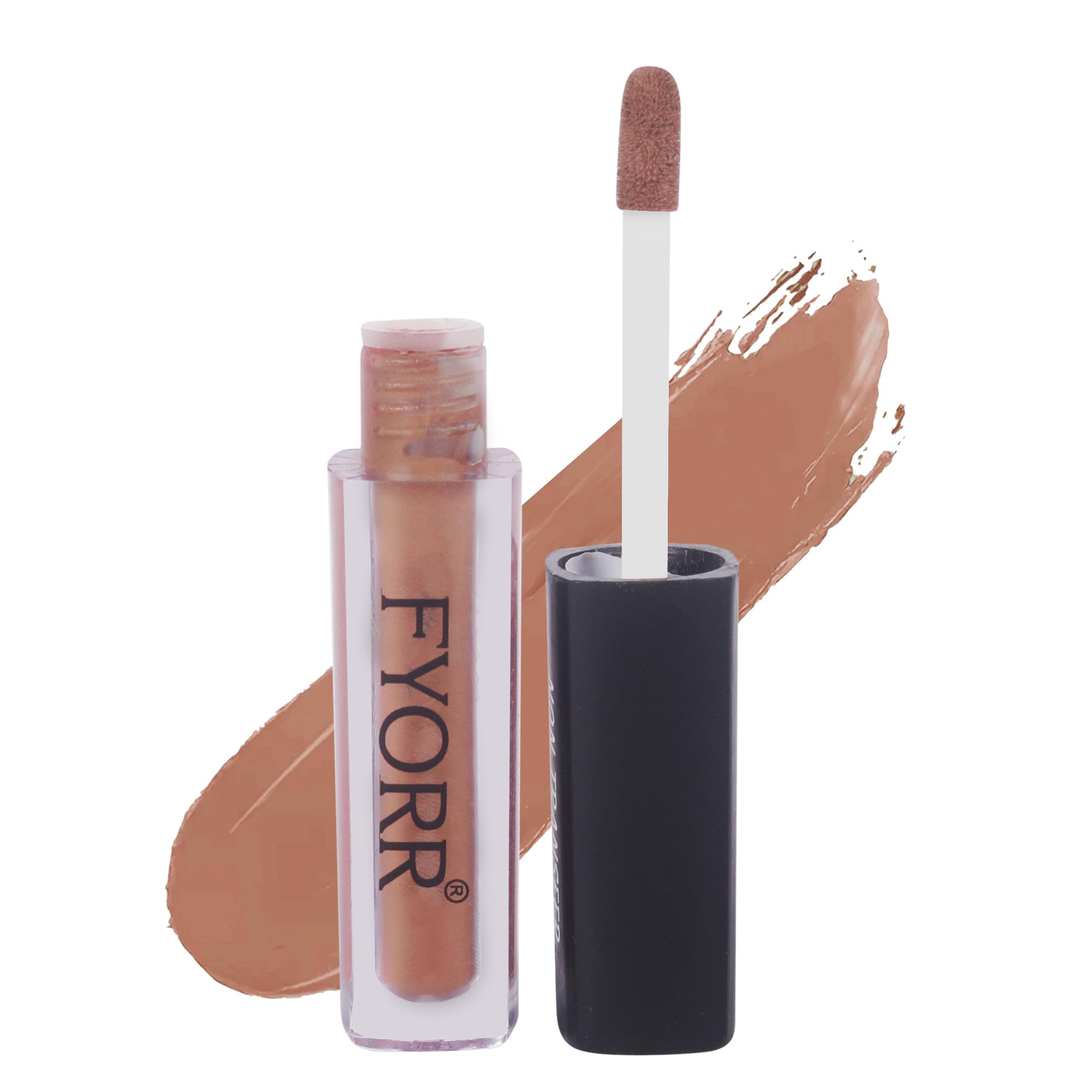 Fyorr Non Transfer Matte Waterproof Liquid Lipstick Ultra Pigmented NonSticky Smooth Finish Lip Color, Sandlebrown Style (4Ml)