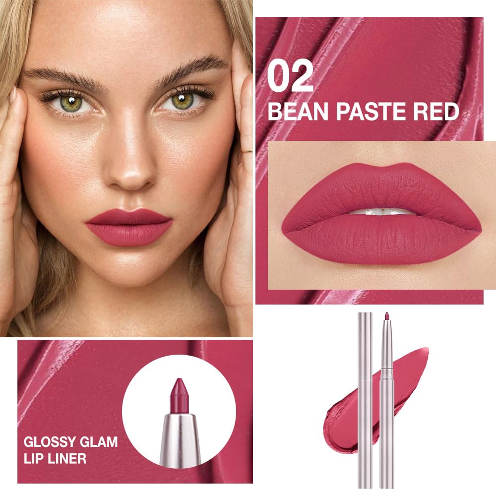Retractable Lipliner Pencil Waterproof Makeup For Lip Liner And Eye Liner, Smooth And Creamy, Long Lasting Matte Finish, Vegan B