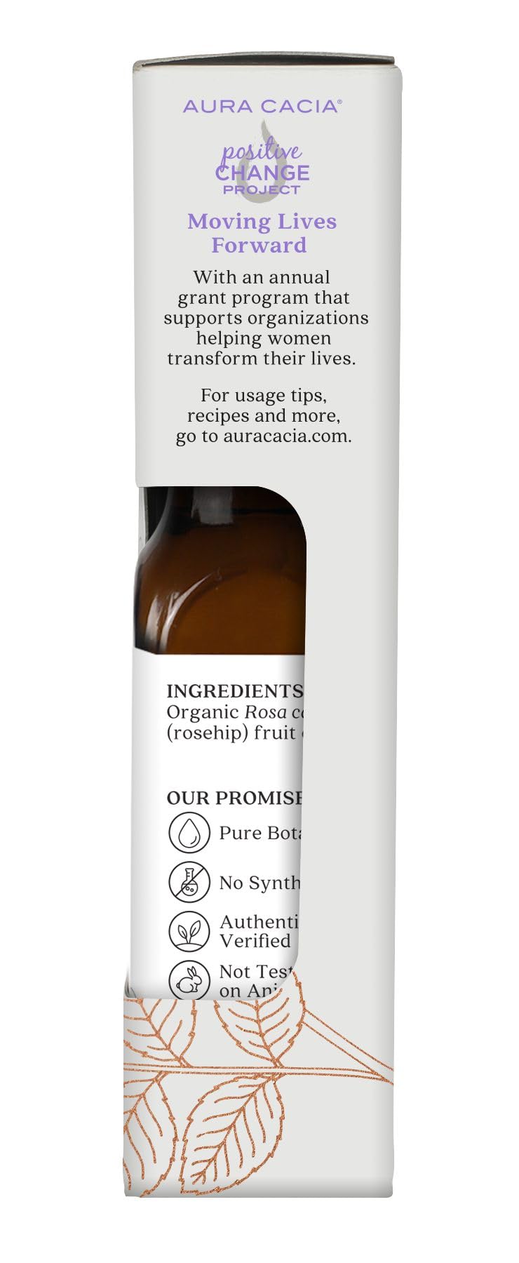 Aura cacia Organic Rosehip Skin care Oil  gcMS Tested for Purity  30ml (1 fl. oz.) in Box