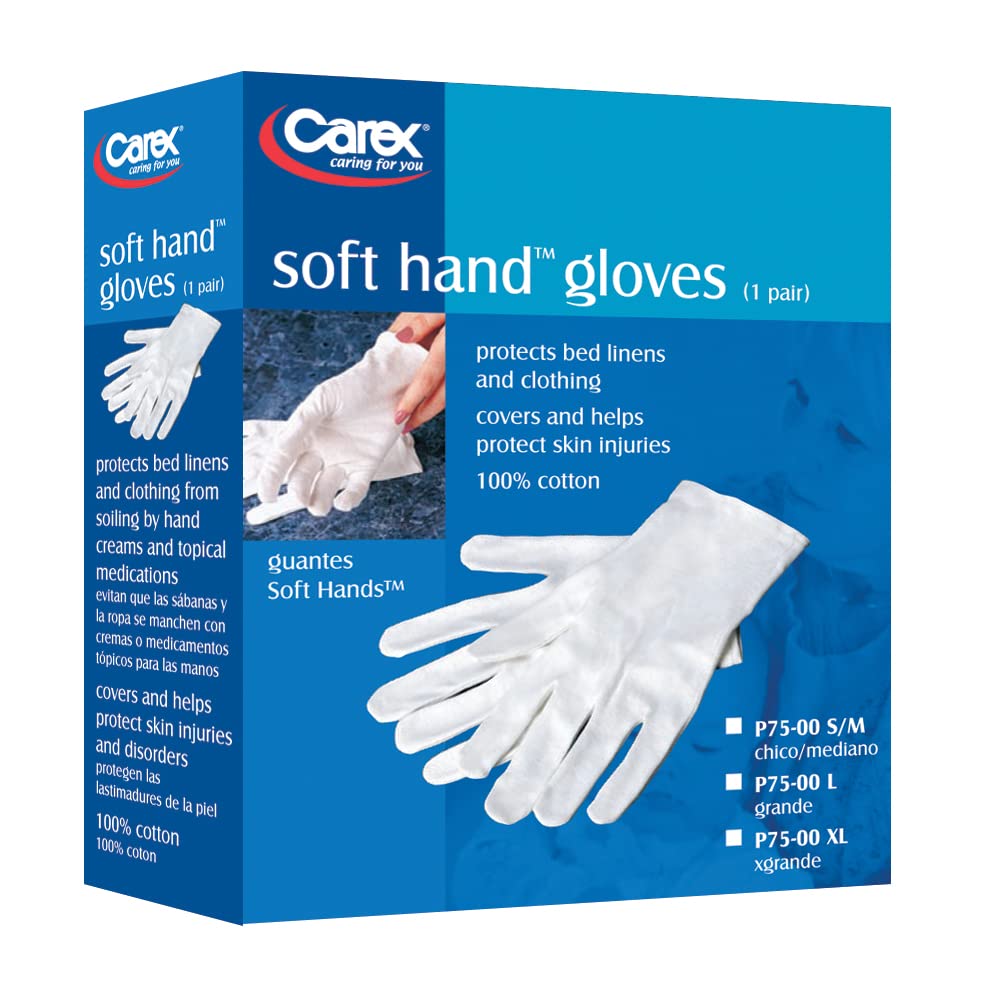 Carex Health Brands Fgp75l00 Large Soft Hands Cotton Gloves Assorted Colors