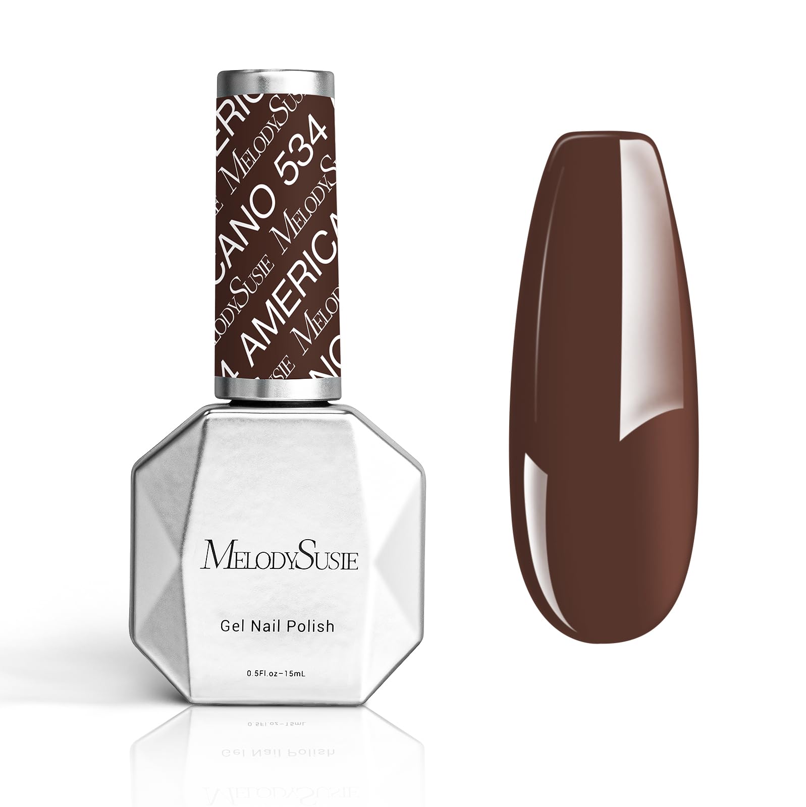 MelodySusie Thick Brown Gel Nail Polish,0.5fl oz Americano Brown Nails Soak Off UV LED Caramel Coffee Brown Gel Polish Gift for 