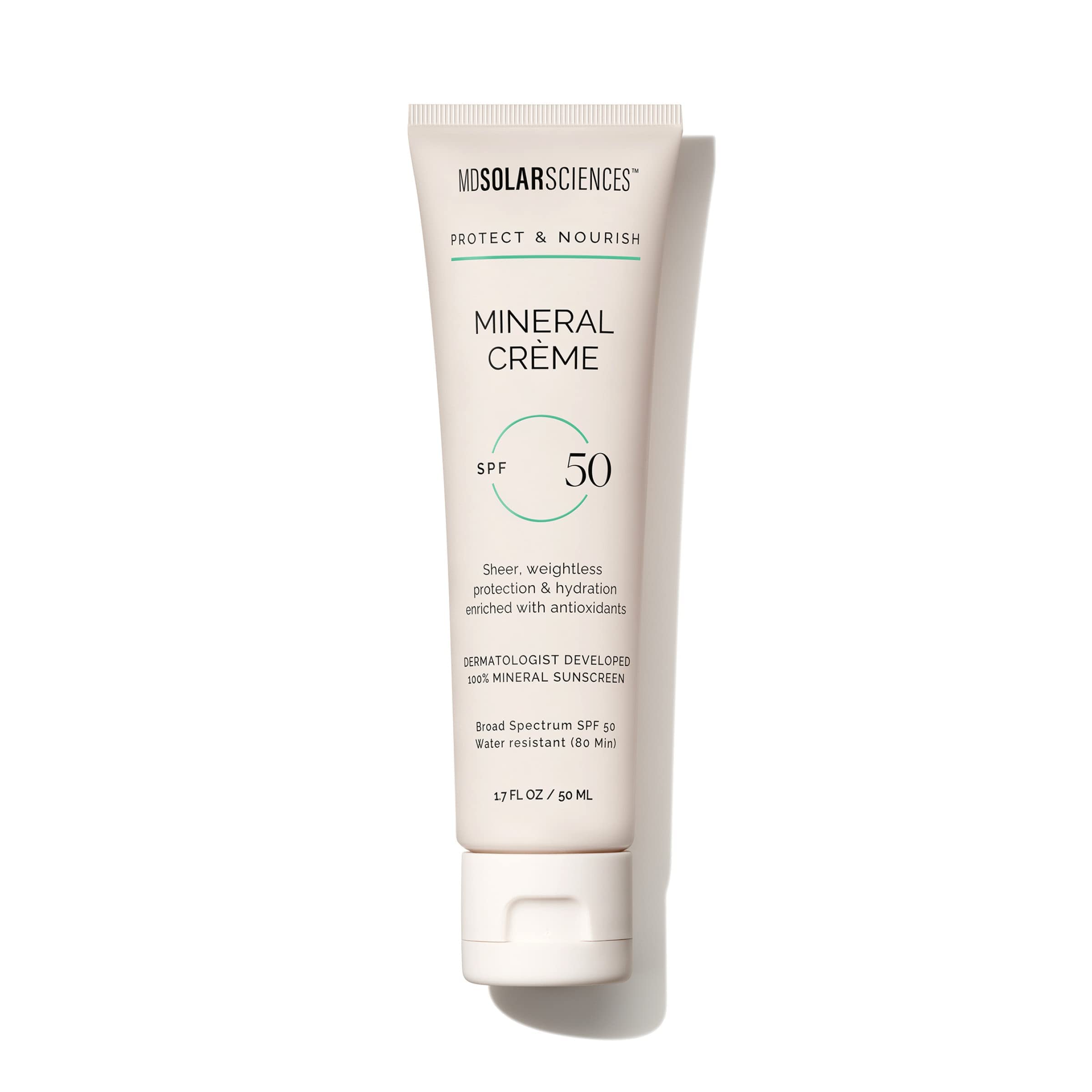Mdsolarsciences Mineral Crame Spf 50 Sunscreen For Face - Water-Resistant, Broad Spectrum Uv Protection - Blendable Micronized Z
