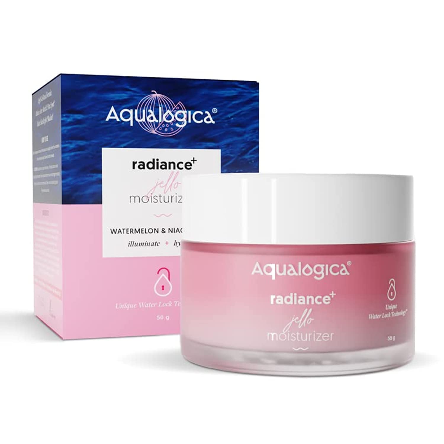 Aqualogica Radiance+ Jello Hydrating Face Moisturizer | Helps Reduce Acne Marks & Spots | Watermelon & Niacinamide Infused Gel B