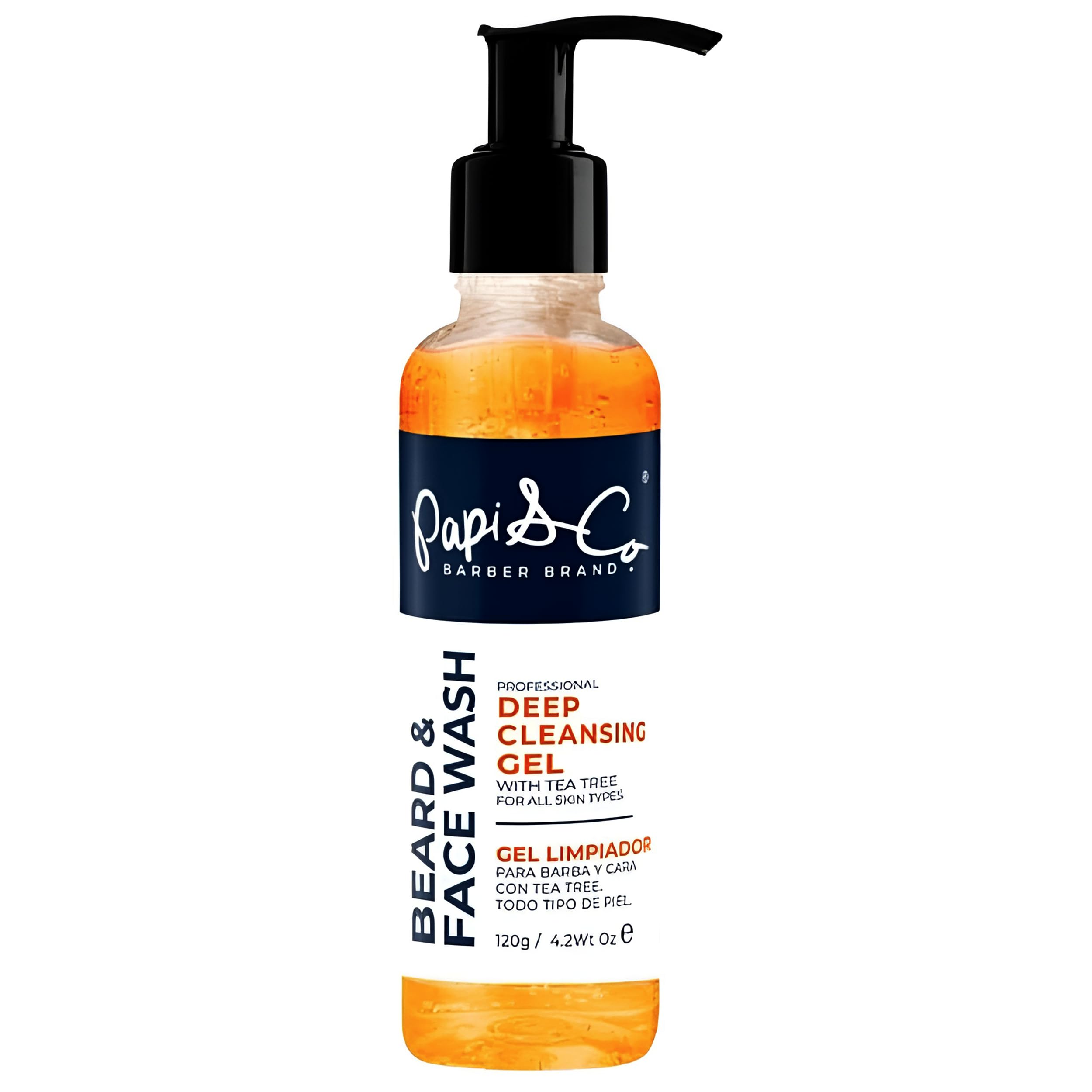 PAPI & CO.  Mens Beard & Face Wash  Deep Cleansing Gel Facial Cleanser  Hydrating Purifying Exfoliating Beard Wash  Moistur