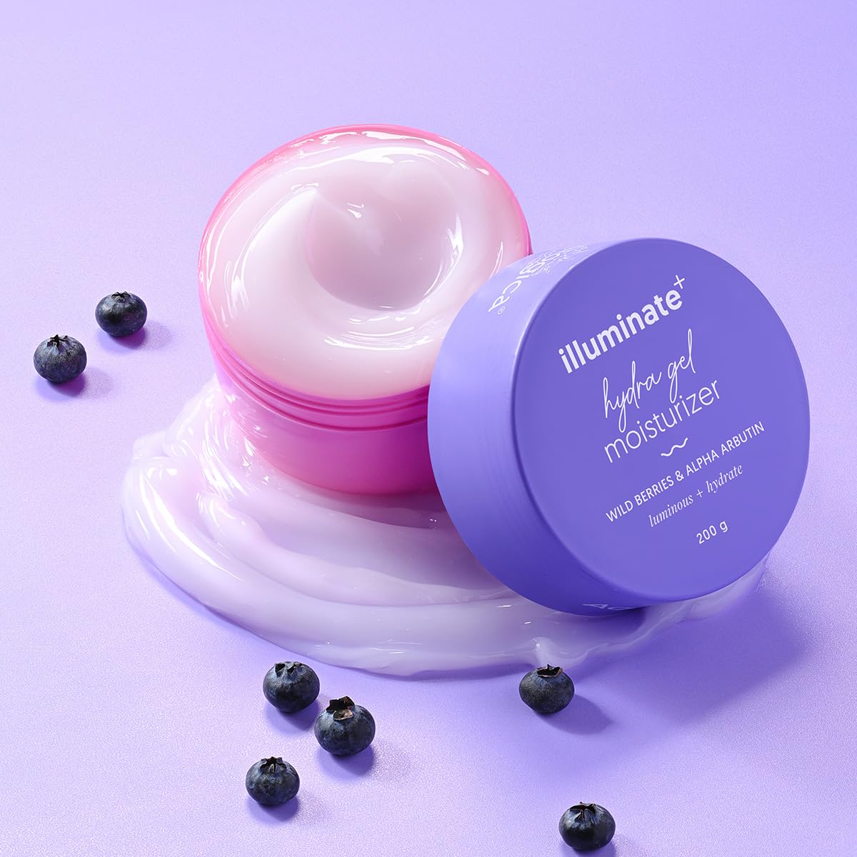 Aqualogica Illuminate + Hydra Gel Face Moisturizer | 24 Hour Deep Hydration For Oily To Combination Skin | With Wild Berries & A