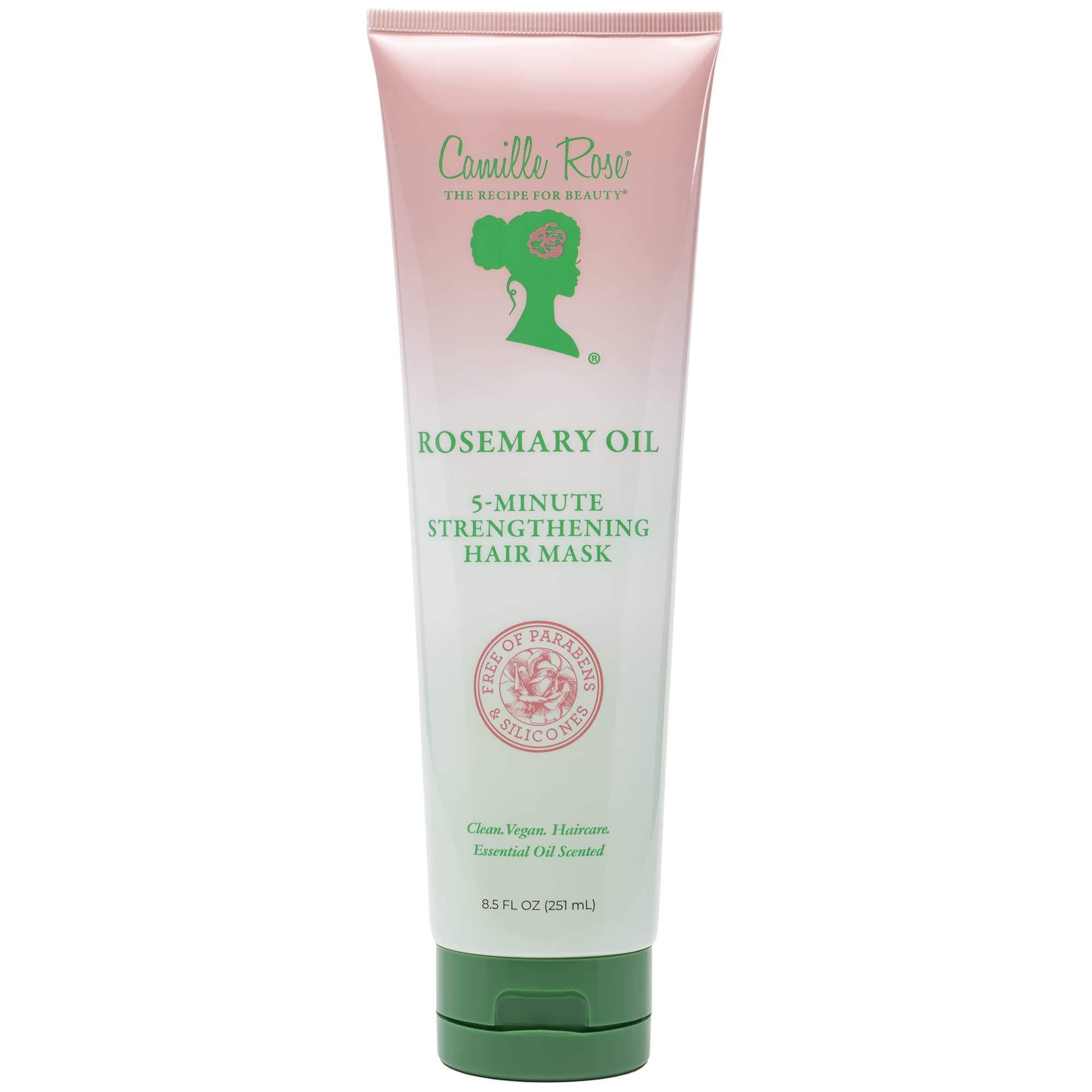 Camille Rose Rosemary Oil 5-Minute Deep Strengthening Hair Mask And Conditioner, With Natural Castor, Peppermint, And Rosemary O
