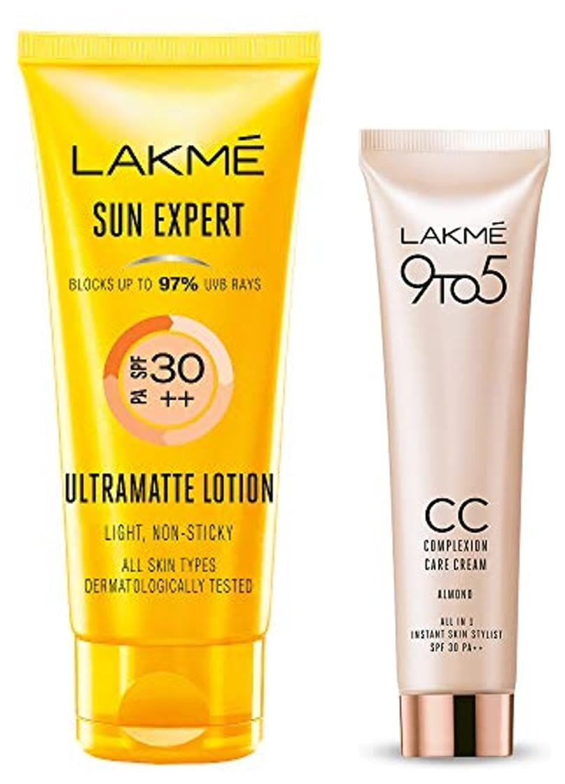 Lakm Sun Expert Spf 30 Pa++ Ultra Matte Lotion Sunscreen Cream For All Skin Type, Blocks Upto 97% Harmful Sunrays, 100 Ml & Lakm