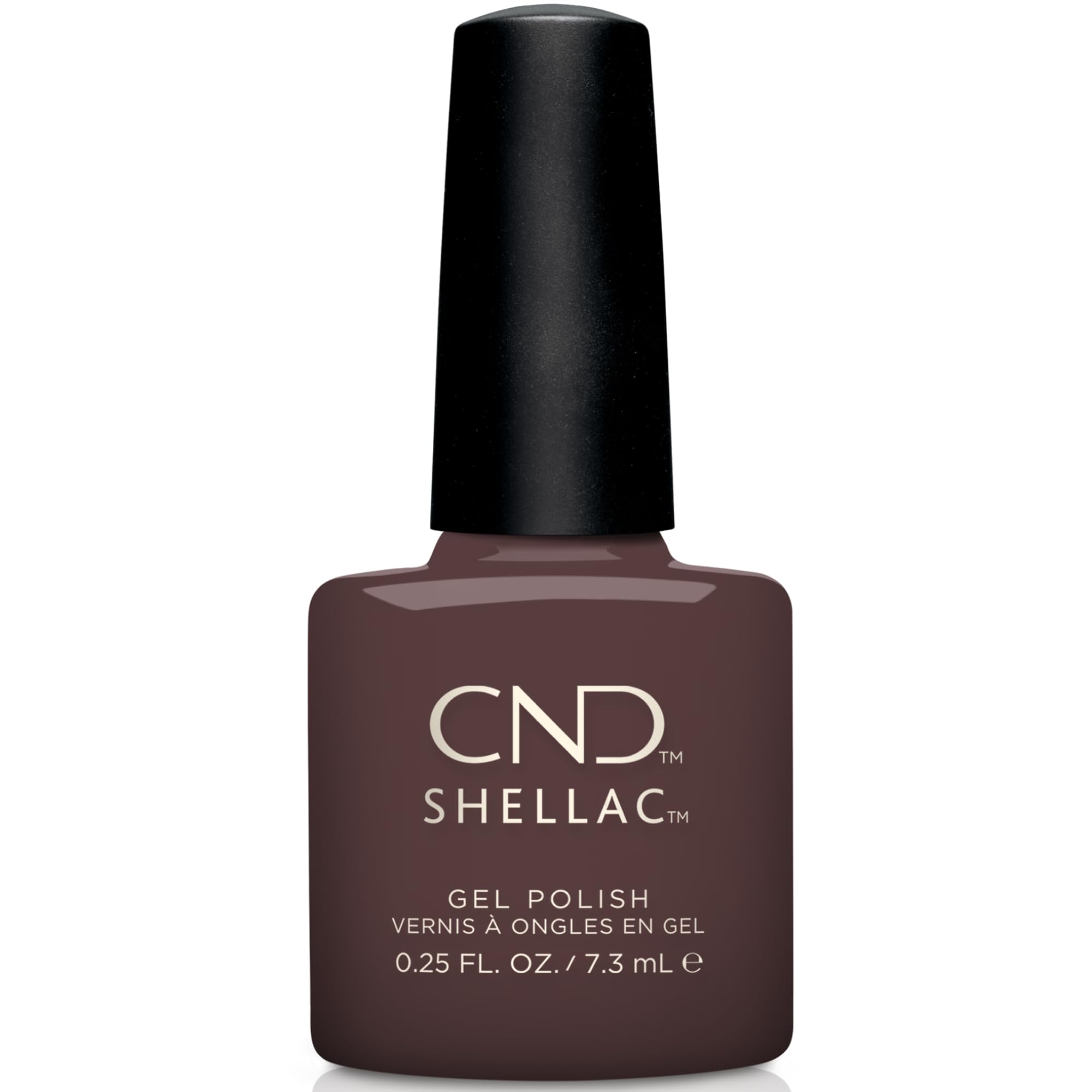 CND Shellac Gel Nail Polish, Long-lasting NailPaint Color with Curve-hugging Brush, Brown Polish, 0.25 fl oz