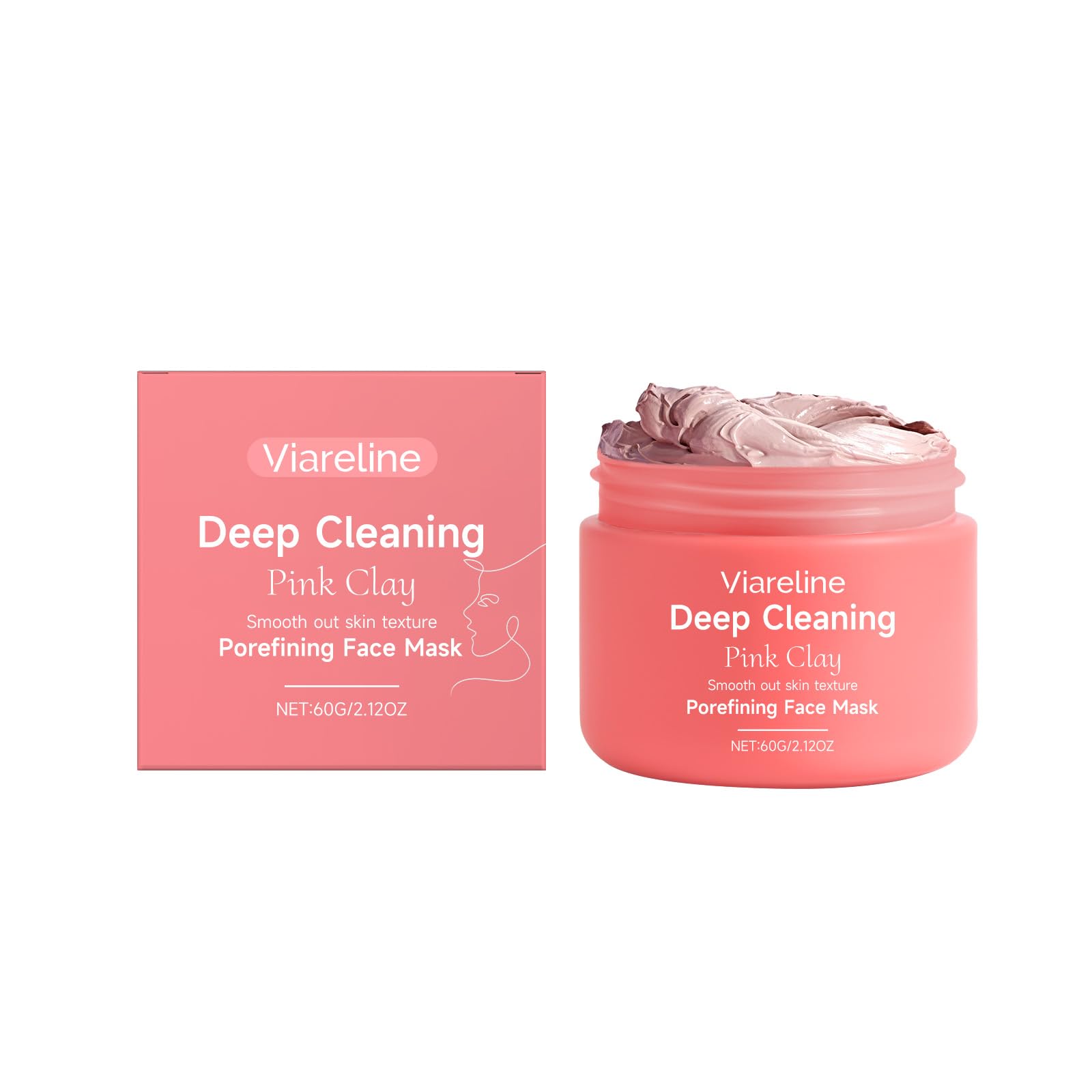 Viareline Deep Cleaning Pink Clay Porefining Face Mask 60g