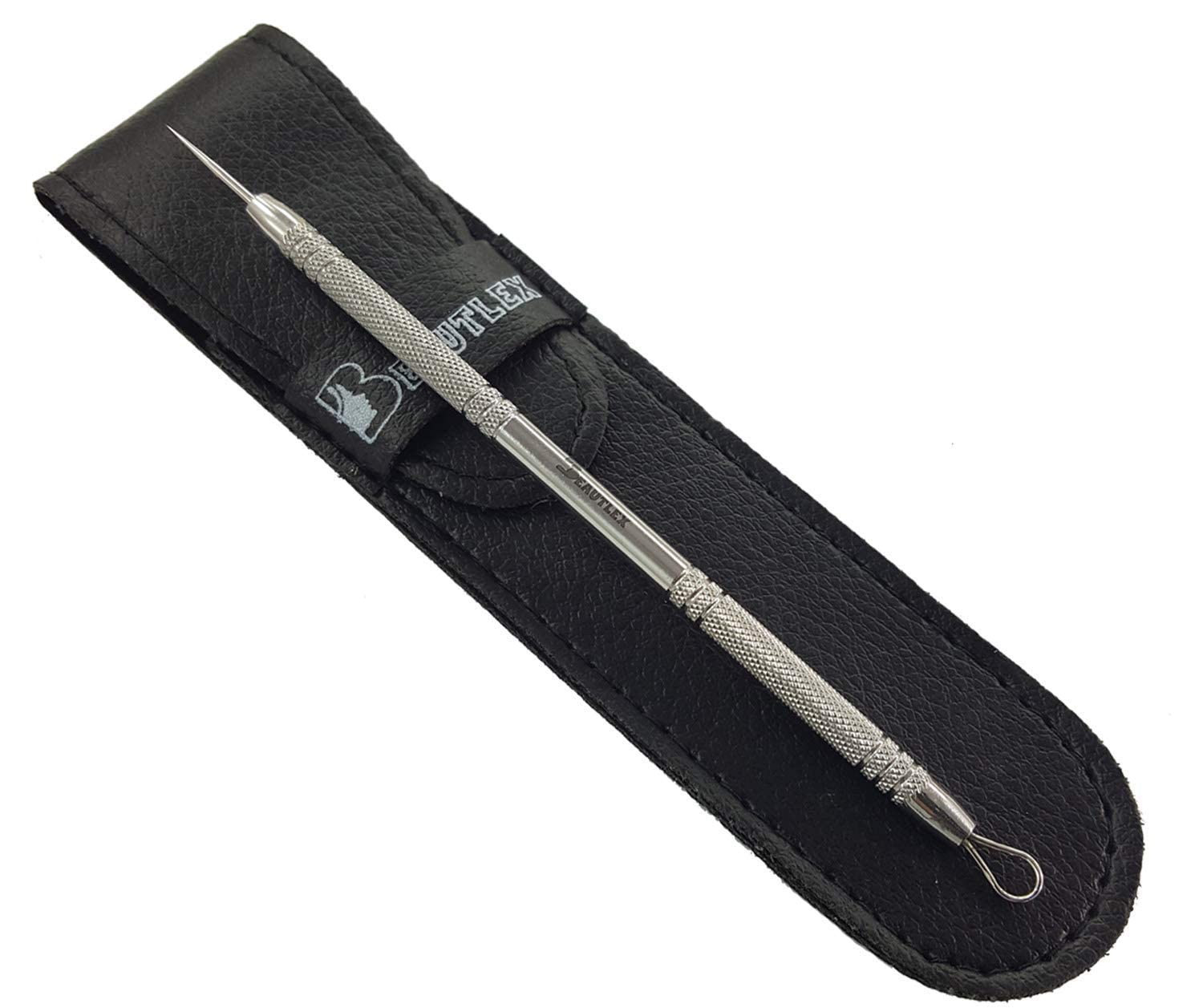 Lancet for Facial Milia Remover and Whitehead Extractor. Double Ended Angled Circle Loop & Sharp Needle Pimple Popper Tool. Derm