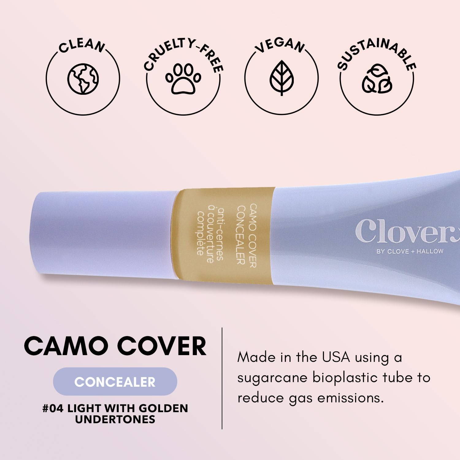 Clover Camo Cover Face & Under Eye Concealer Cruelty-Free & Vegan Natural Makeup