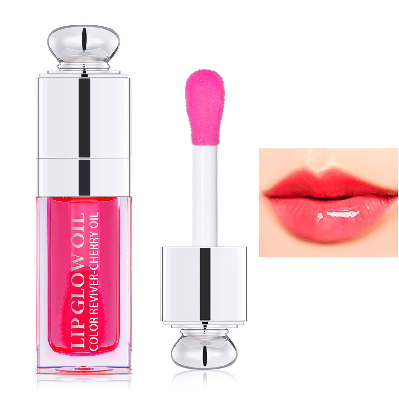Hydrating Lip Glow Oil Plumping Gloss Tinted Lip Balm Transparent Moisturizing Toot Lip Care Oil Non-sticky Big Brush Head Nouri