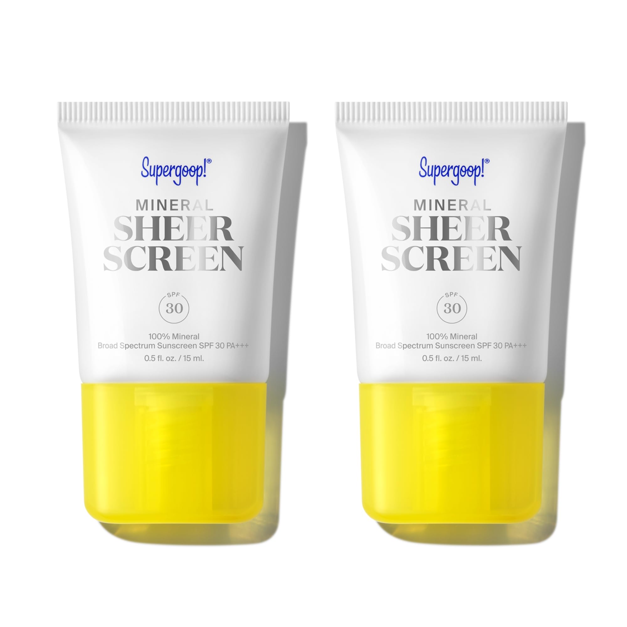 Supergoop! Mineral Sheerscreen Spf 30 Pa+++, 0.5 Fl Oz - Pack Of 2 - 100% Mineral, Broad Spectrum Face Sunscreen + Primer + Help