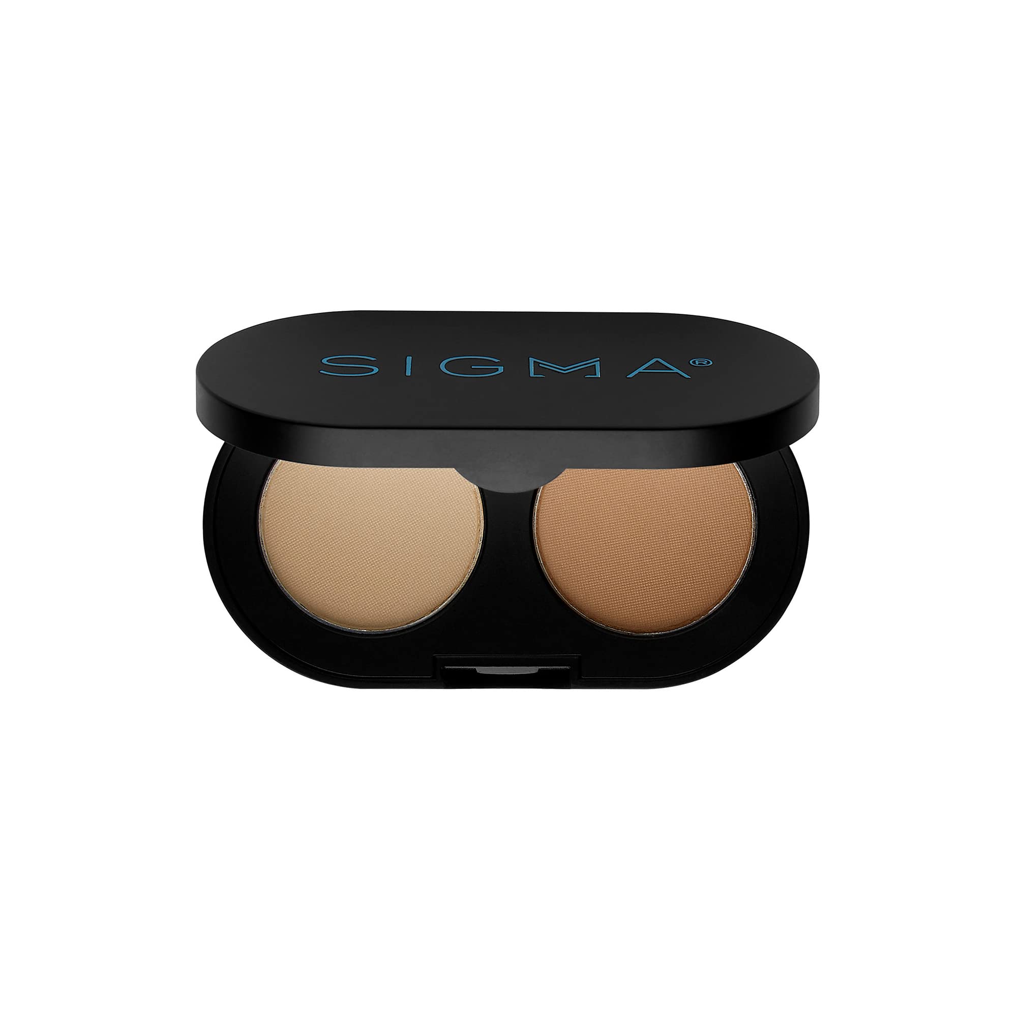 Sigma Beauty Color + Shape Brow Powder Duo - Eye Brow Palette for Natural, Defined Brows - Dark and Light Brow Powder to Tint an