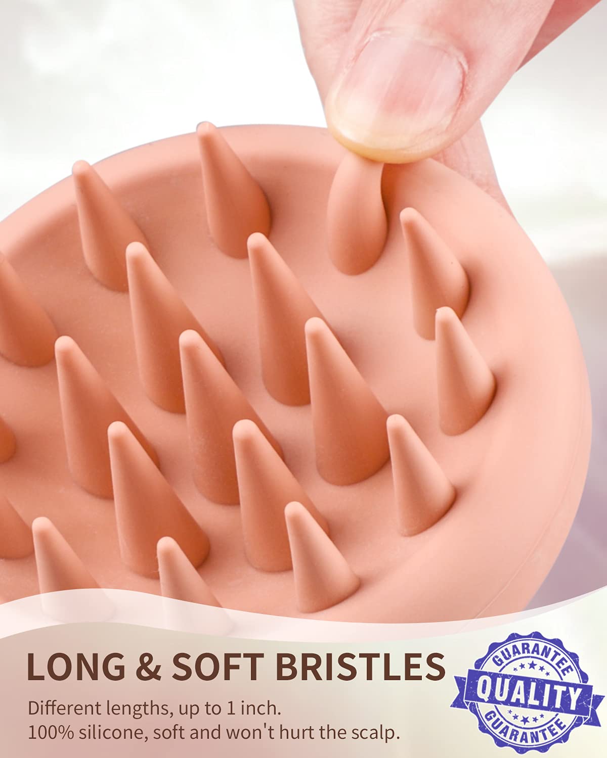 Beautlohas. Silicone Scalp Massager Shampoo Brush For Shower, Scalp Scrubber With Soft Bristles For Hair Growth & Dandruff Treat