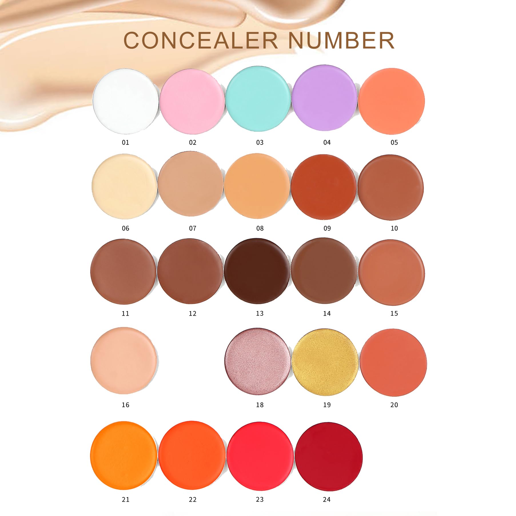 Vodisa Cream Concealer Corrector Correcting Contour Makeup Set Under Eye Concealer Cream Kit For Dark Circles And Blemish 7
