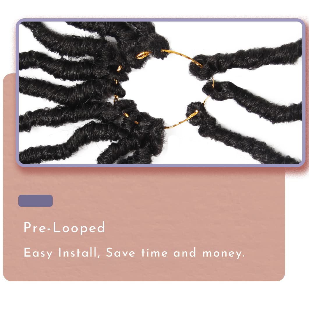 BOHOBABE 24 Inch New Faux Locs With Curly End 6 Packs Soft Locs Crochet Hair 72 Strands Long Natural Crochet Braids (6Packs,2#)