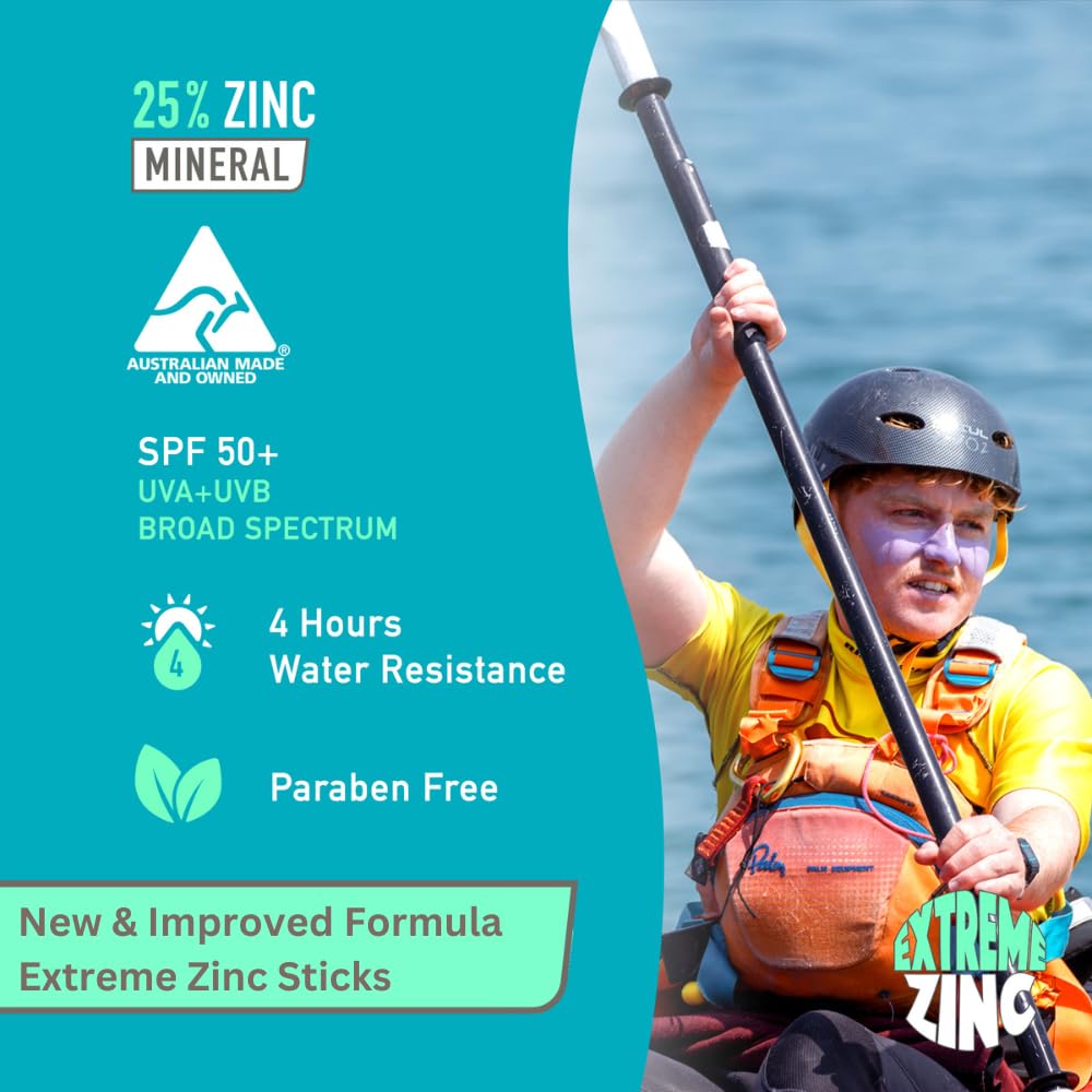 Sun Zapper (Purple Sky) Extreme Zinc Stick - Purple Colour Mineral Sunscreen Stick Spf50+ Uva/Uvb+ Unbeatable Sun Protection Sun