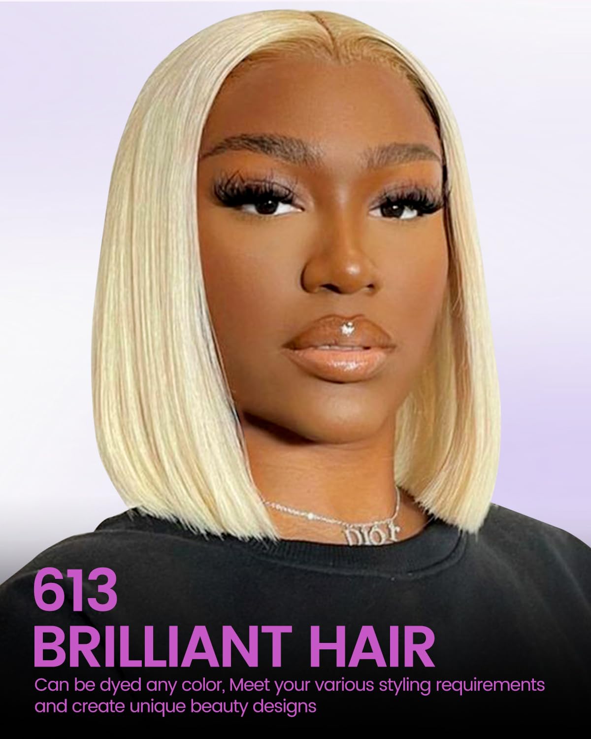 Megalady Beauty Arabella 613 Bob Wig Human Hair 13X4 Ready To Go Glueless Wig 180% Density Straight 613 Bob Wigs Human Hair Pre