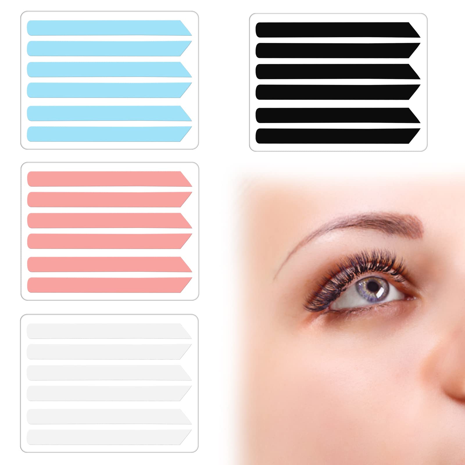 24 Pcs Lash Lift Ribbon Kit, Silicone Lash Lift Pads Lash Lift Tool, Soft Pads Rods Reusable Perm Ribbon Eyelash Lifting Compens