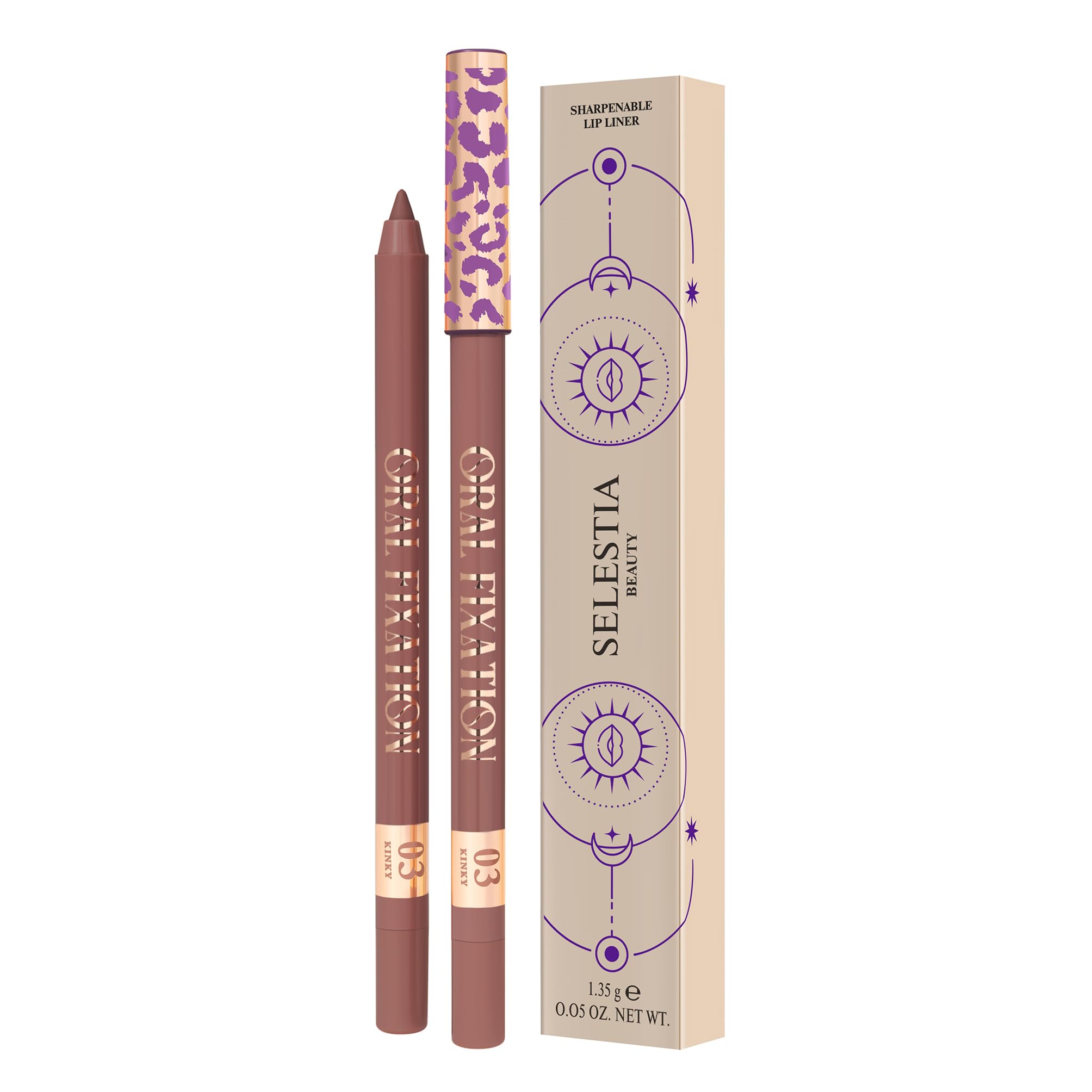 Selestia Beauty Lip Liner Oral Fixation - Long-Lasting & Waterproof Lip Pencil Liner For Precision Application With Sharpenable