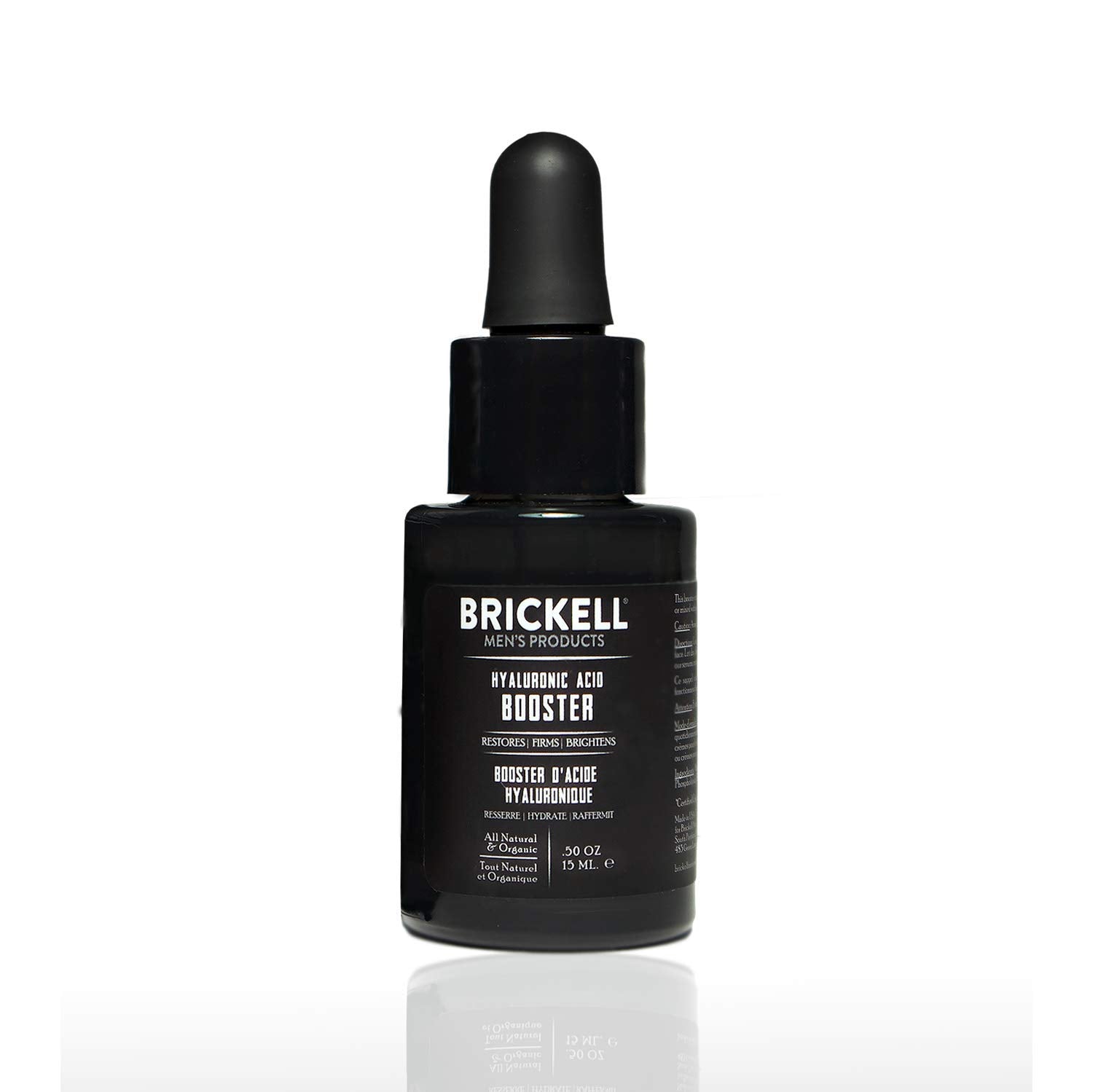 Brickell Men's Hyaluronic Acid Booster Serum for Men, Natural and Organic Hyaluronic Acid Booster for Face to Hydrate and Nouris