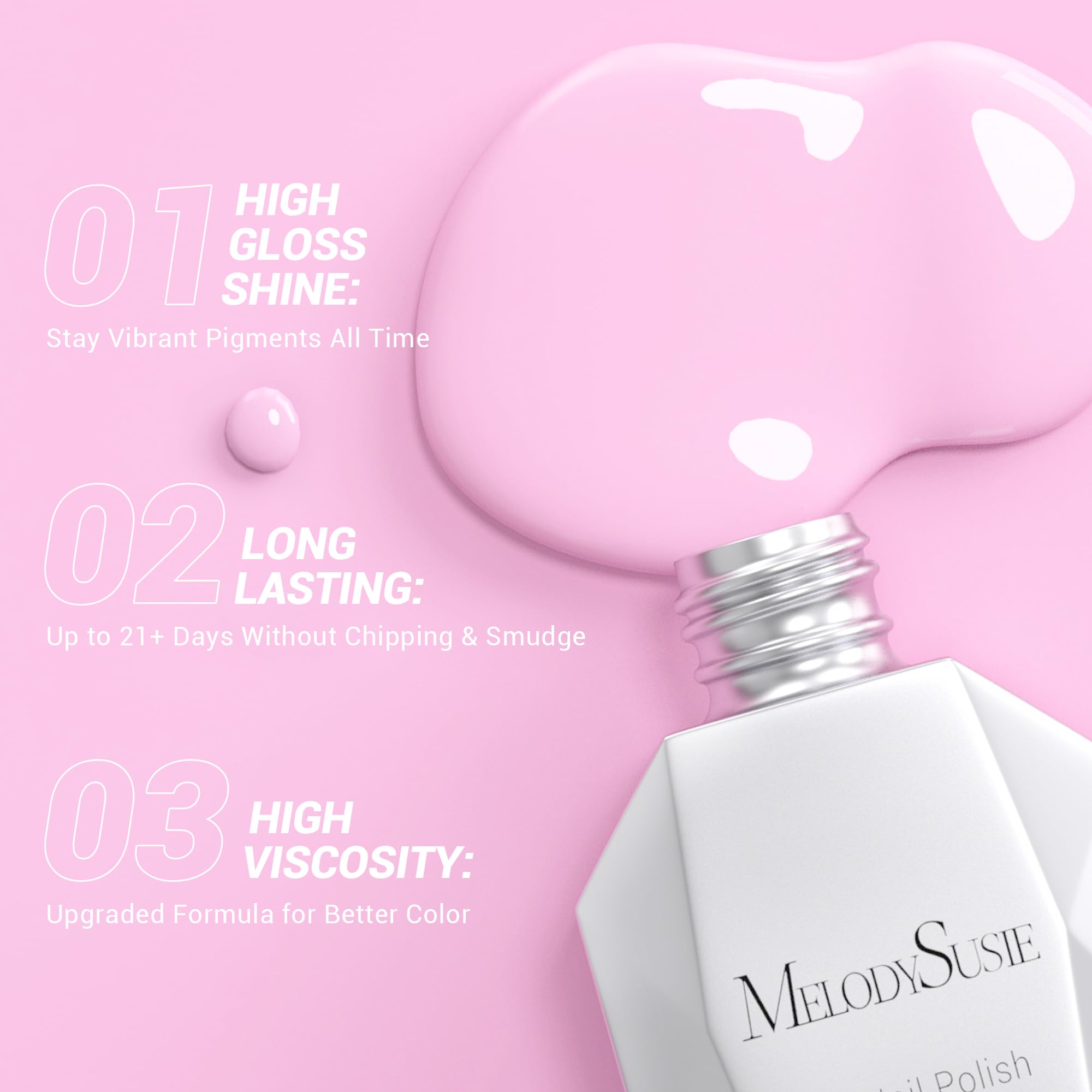 Melodysusie Thick Pink Gel Nail Polish,0.5 Fl Oz Milky Pink Macaron Nails Soak Off Uv Led Creamy Pink Funny Bunny Gel Polish Gif