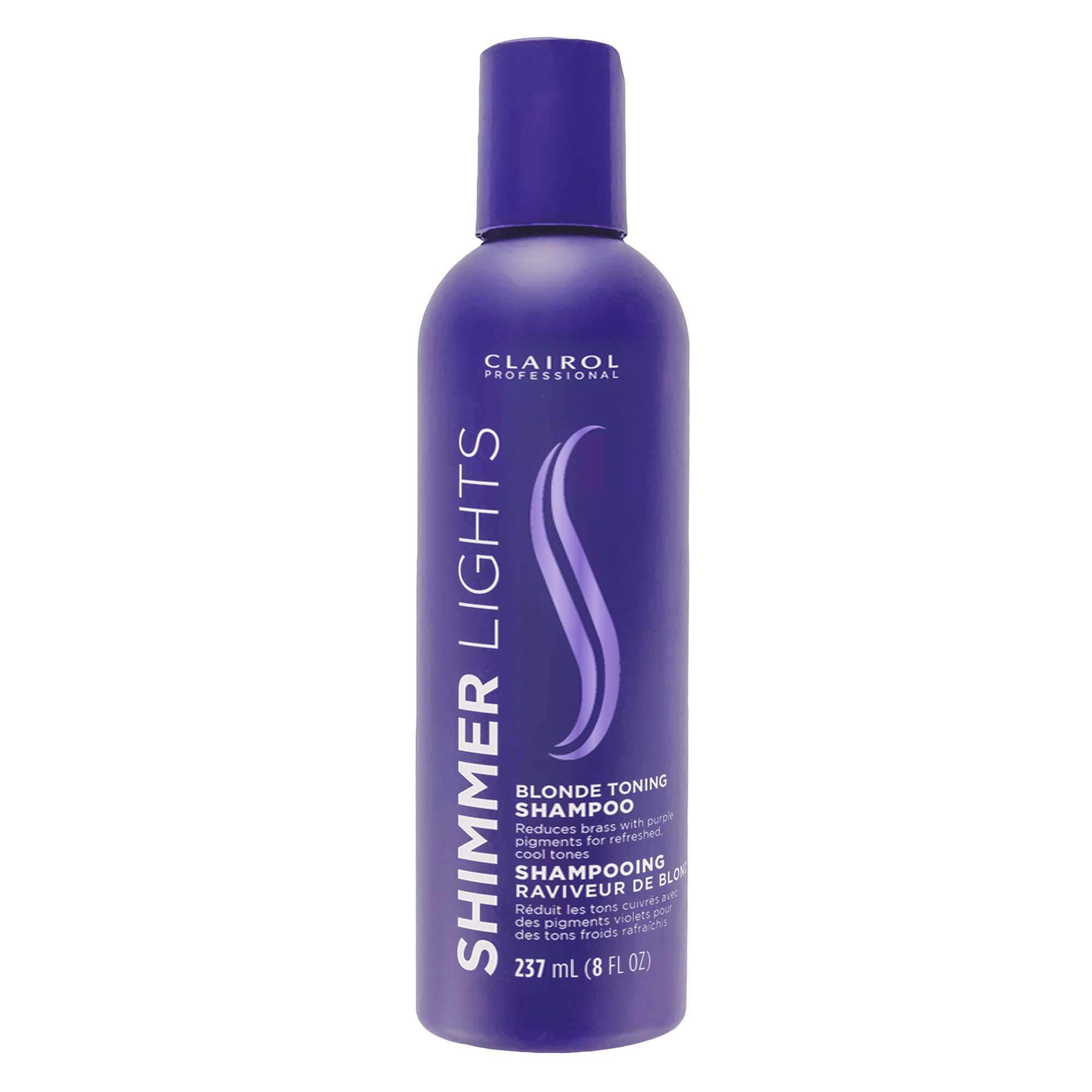 Clairol Professional Shimmer Lights Purple Shampoo, 8 Fl. Oz  Neutralizes Brass & Yellow Tones  For Blonde, Silver, Gray & Highl