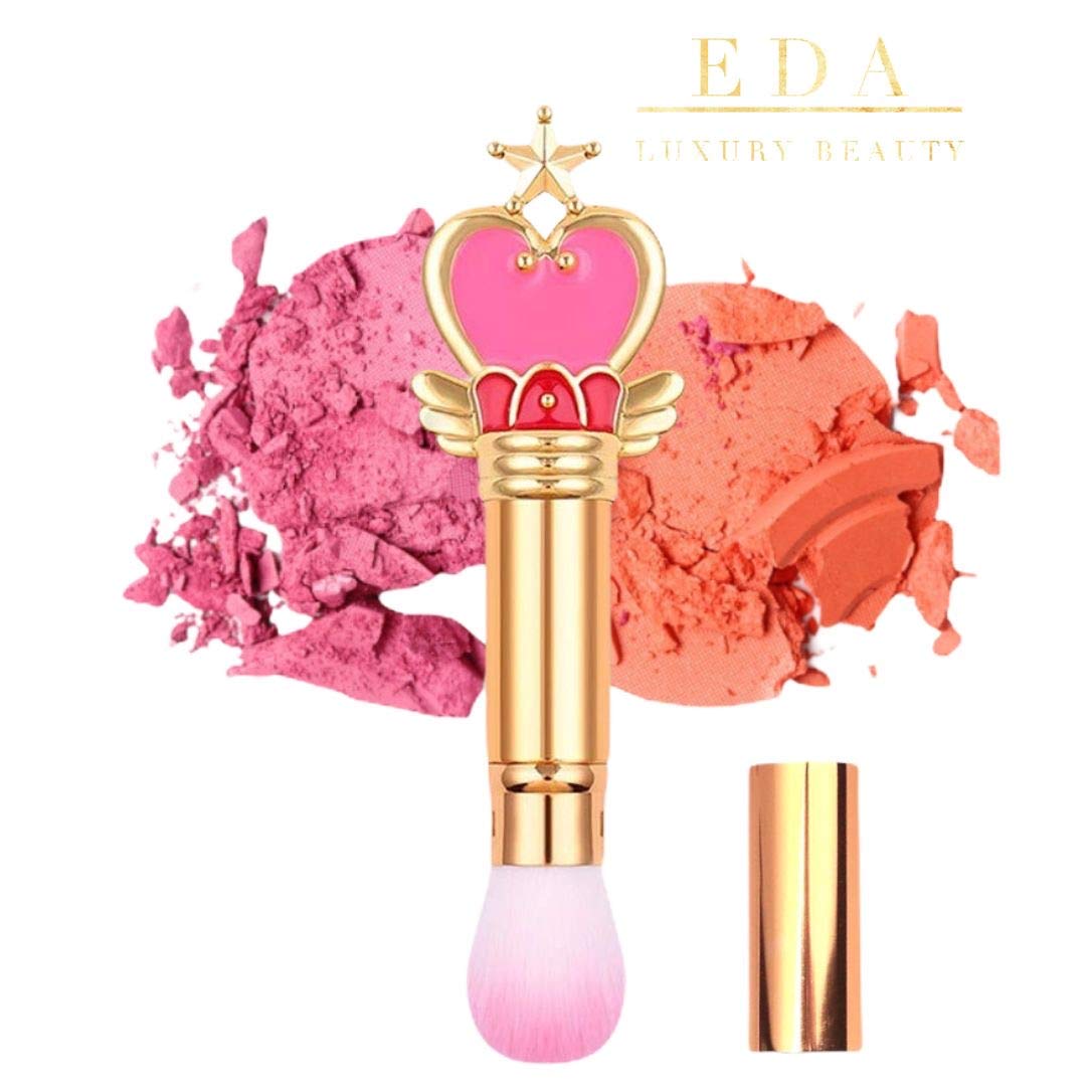 Eda Luxury Beauty Round Retractable Makeup Brush With Cover - Liquid, Cream, Powder, Foundation, Blush, Bronzer, Highlighter - P