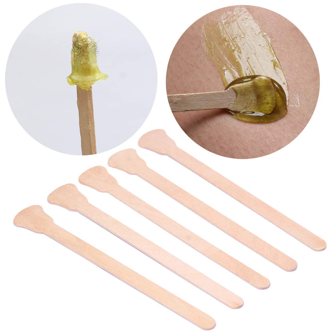 100PCS Wood Wax Applicator Sticks Spatulas for Eyebrow Nose Hair Removal Ice Cream and Mask Sticks Applicator