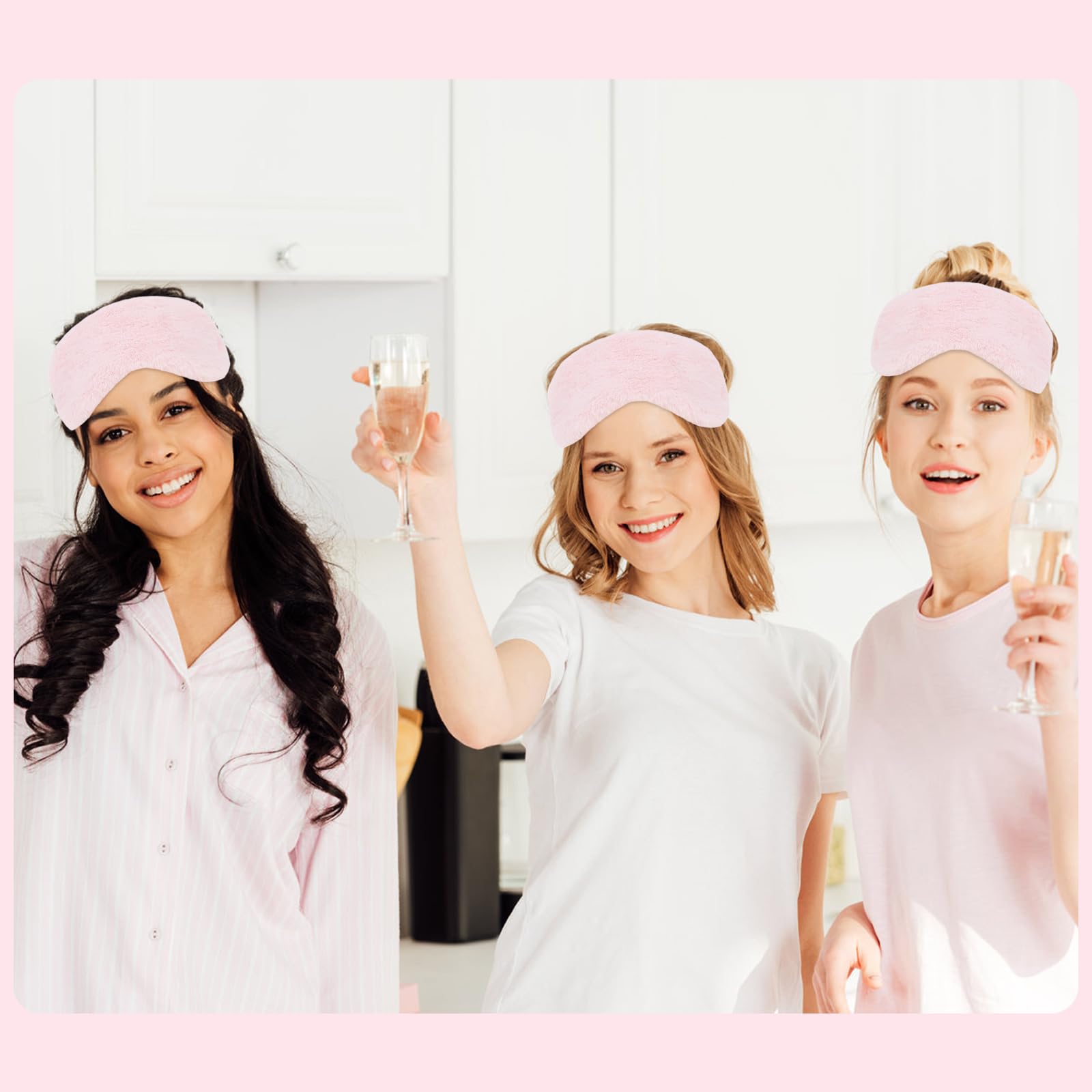Casoty 12 Pcs Spa Headbands With Plush Sleep Eye Masks Set, Slumber Party Supplies For Girls, Makeup Headband, Skincare Headband