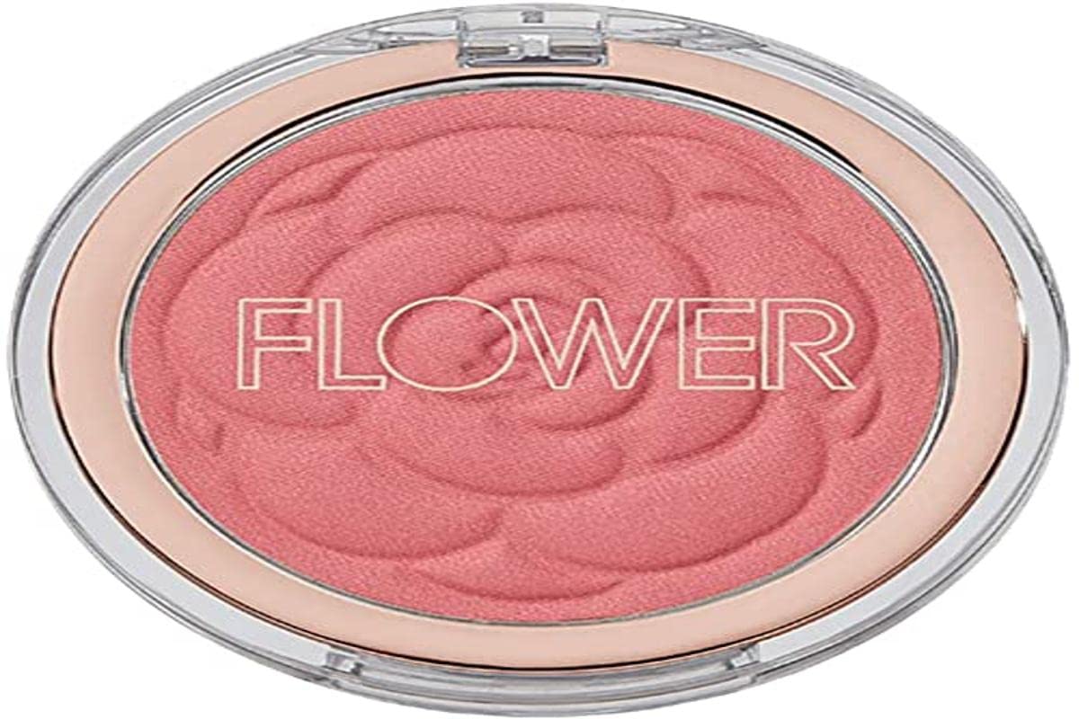 FLOWER BEAUTY Pots Powder Blush Smooth Silky Skin Tone Enhancing Soft Satin Finish Makeup, Warm Hibiscus, 0.21 Ounce
