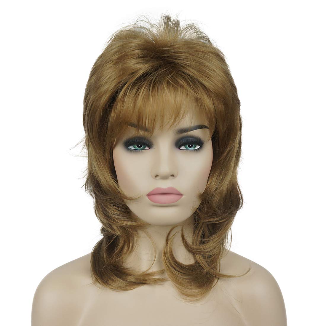 Lydell Long Soft Shaggy Layered Blonde Ombre Classic Cap Full Synthetic Wigs (19 Light Strawberry Blonde)