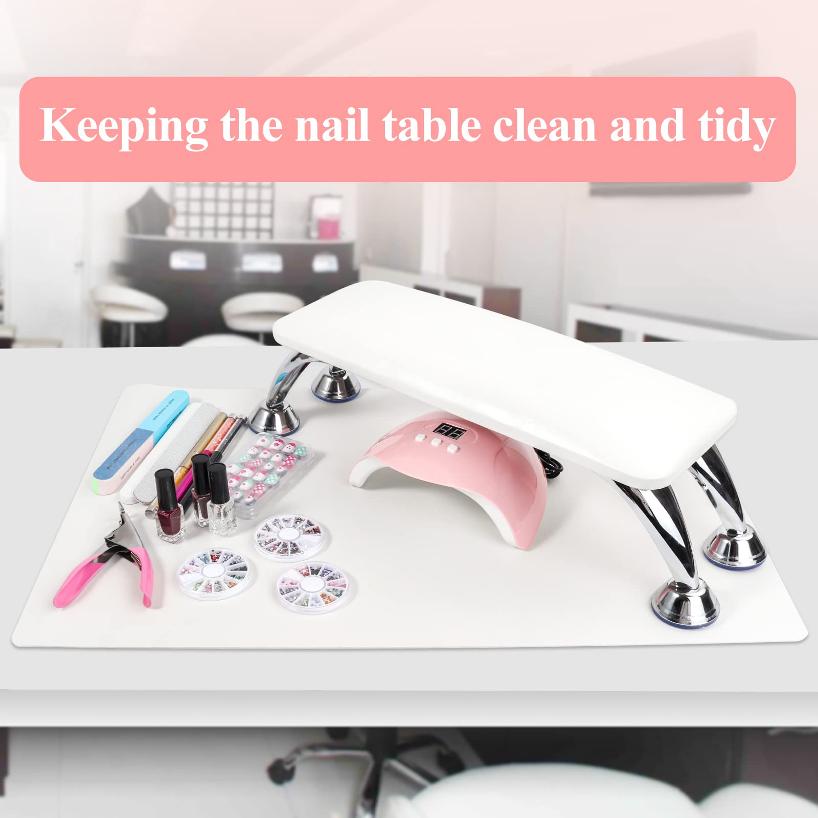 Nail Arm Rest For Acrylic Nails With Nail Table Mat, Microfiber Leather Nail Hand Rest Cushion For Nails, Soft Hand Pillow Foots