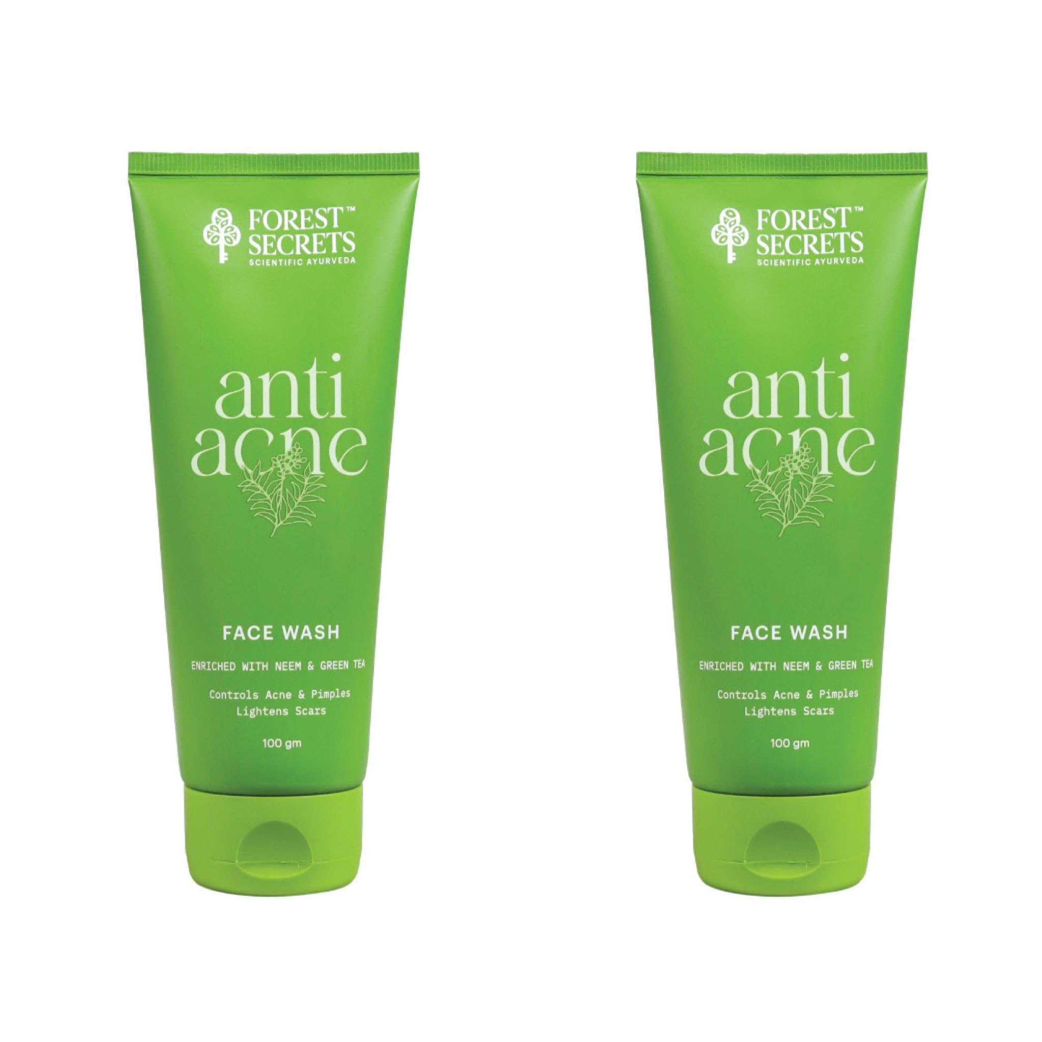 Forest Secrets AntiPimple & Brightening Face Wash | Neem & Green Tea | AntiAcne Daily Cleanser | Reduces Pimples & Oiliness | 