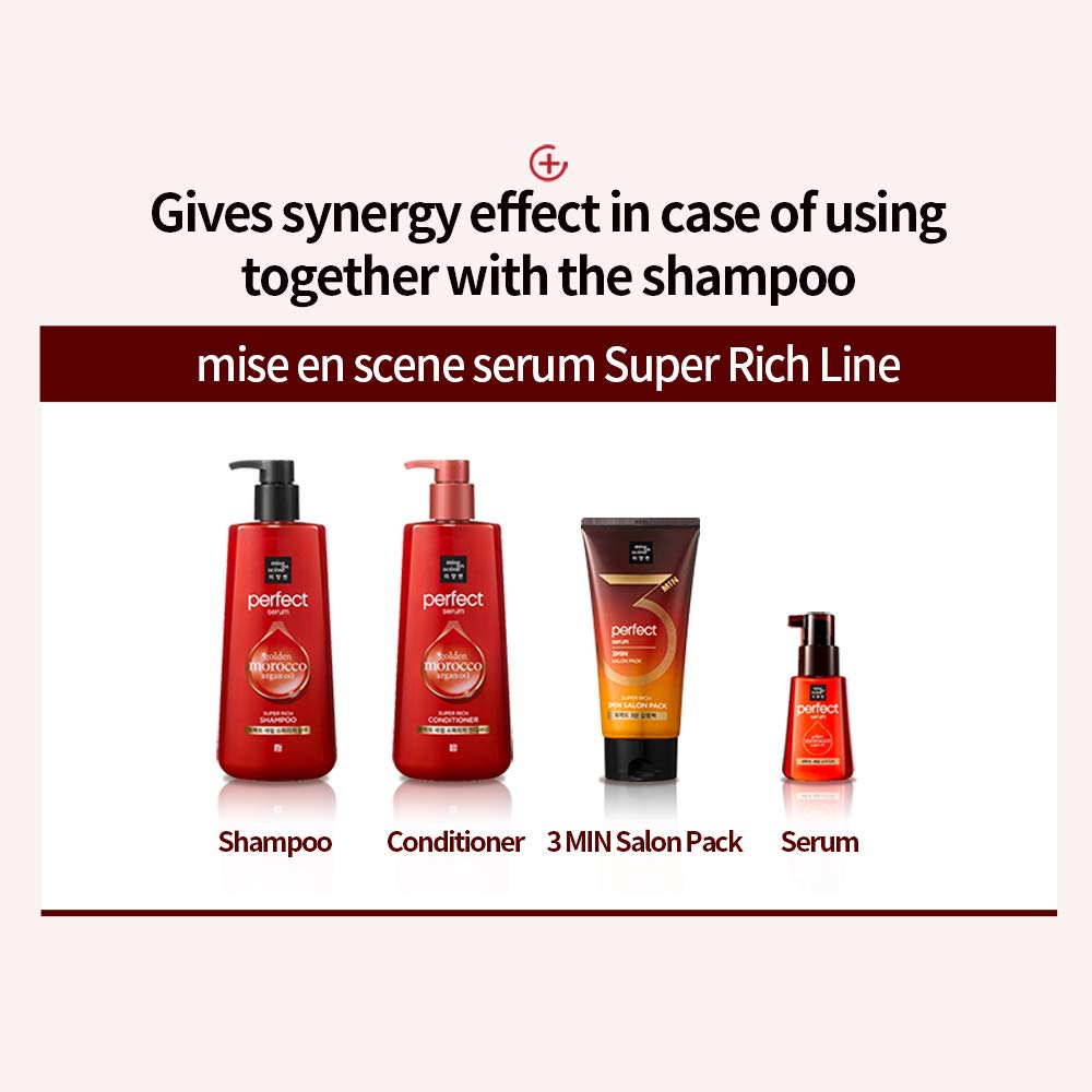 Mise En Scene Perfect Serum Super Rich 80Ml (27Oz) Anti-Frizz, Hydration And Nutrition Hair Essence For Damaged, Bleached And Dr