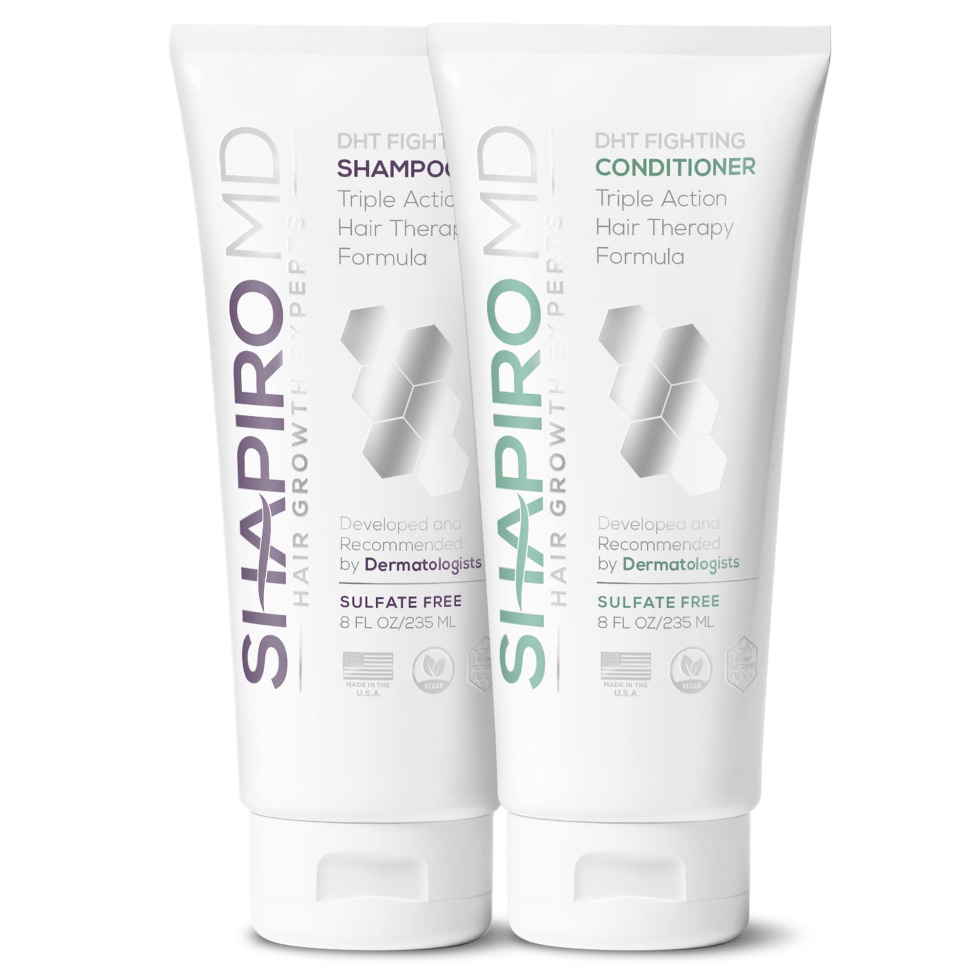 Shapiro MD Hair Growth Experts Hair Loss Shampoo and Conditioner, DHT Fighting Vegan Formula for Thinning Hair Developed by Derm