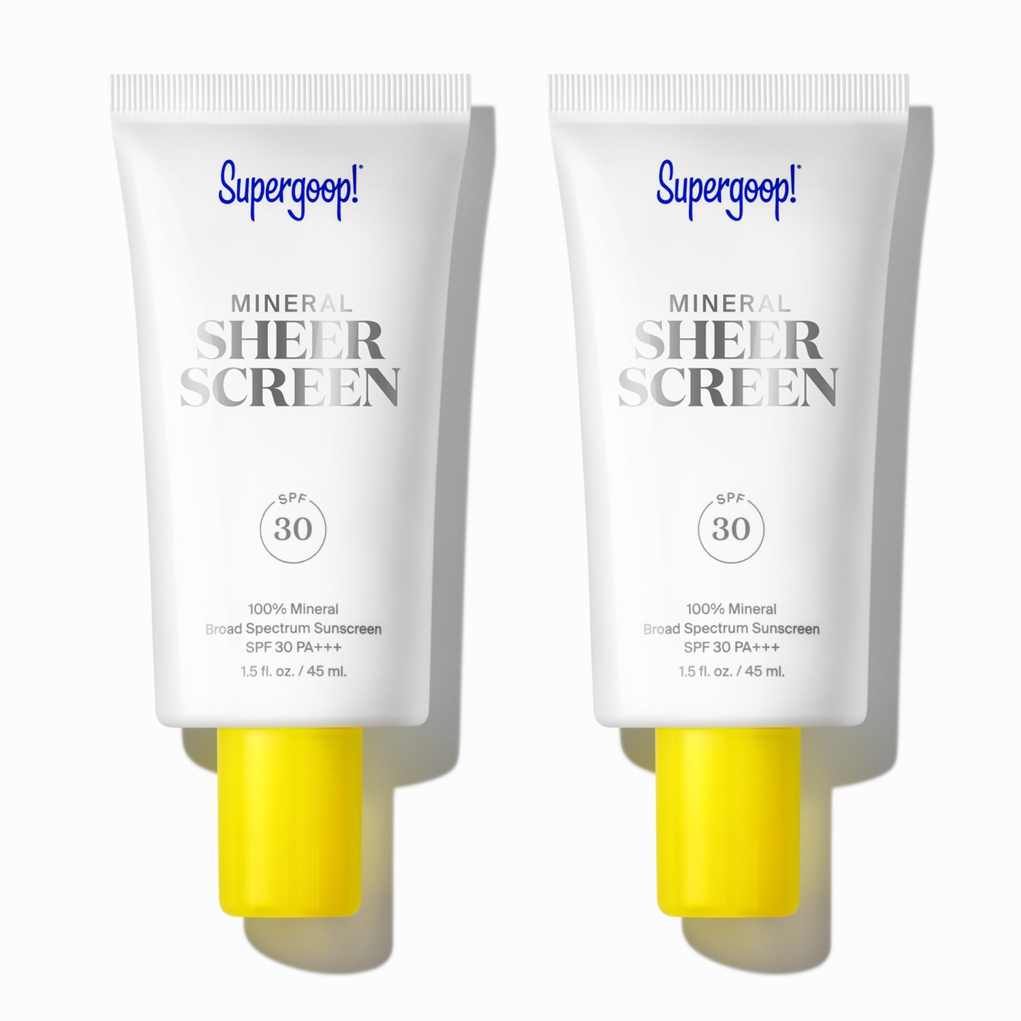 Supergoop! Mineral Sheerscreen Spf 30 Pa+++, 1.5 Fl Oz - Pack Of 2 - 100% Mineral, Broad Spectrum Face Sunscreen + Primer + Help