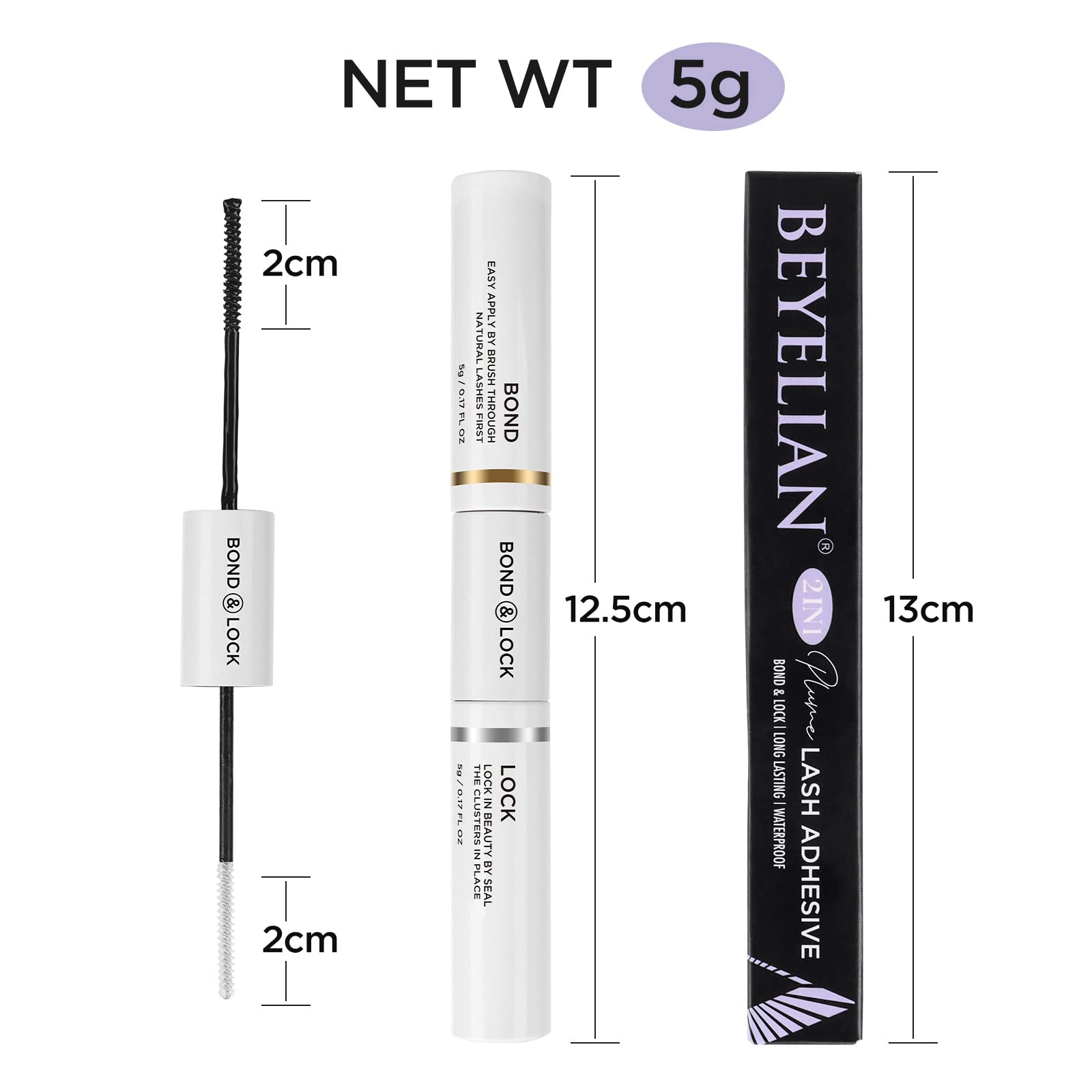 BEYELIAN Lash Bond and Seal, Cluster Lash Glue for Individual Cluster Lashes DIY Eyelash Extensions Latex Free Aftercare Sealant