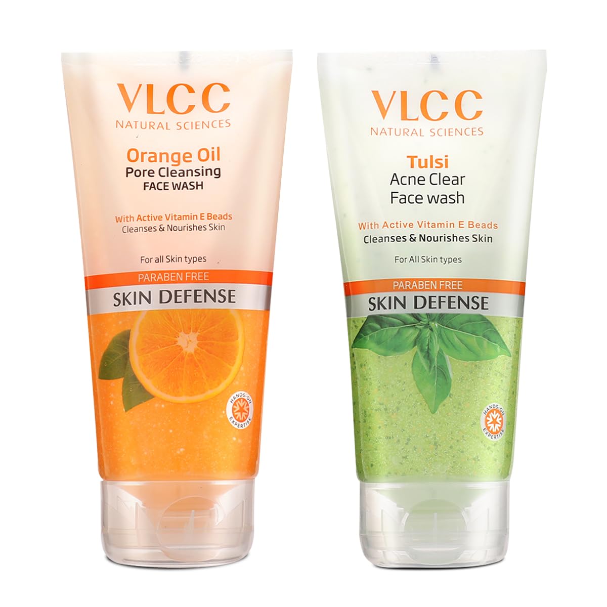 Vlcc Tulsi Acne Clear + Free Orange Oil Pore Cleansing Facewash  B1G1  150Ml X 2 | AntiAcne And Oil Control Facewash | Deep C