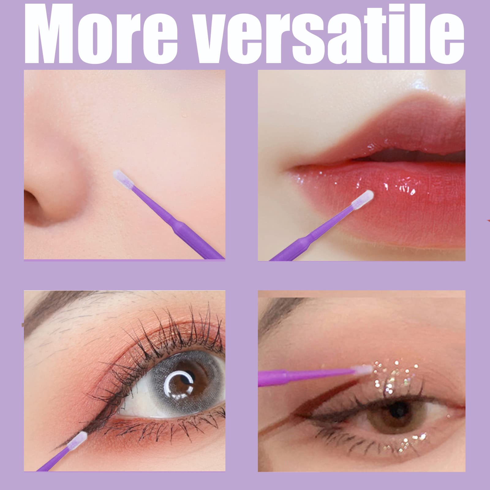 Disposable Micro Applicators Brush For Eyelash And Make Up Brushes 1200Pcs (Head Diameter: 2.0Mm)