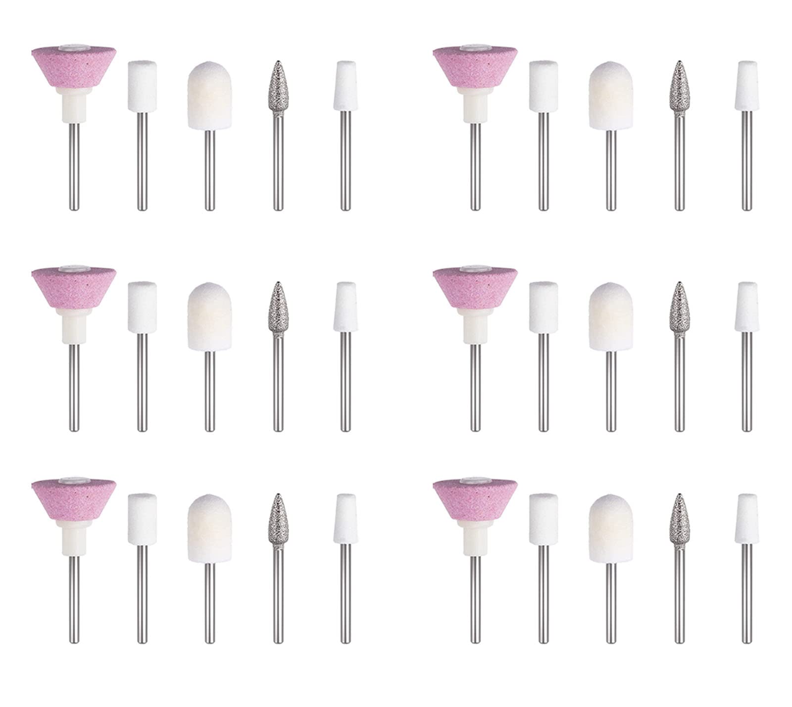 Pagow 30 Pieces Nail File Replacement Head Refills For Finishing Salon Electronic Manicure Set