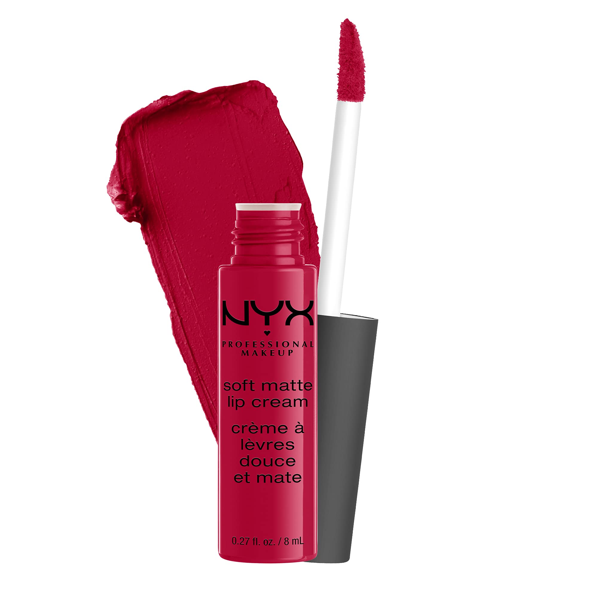 Nyx Professional Makeup Soft Matte Lip Cream, Lightweight Liquid Lipstick - Monte Carlo (Deep Cranberry Red)