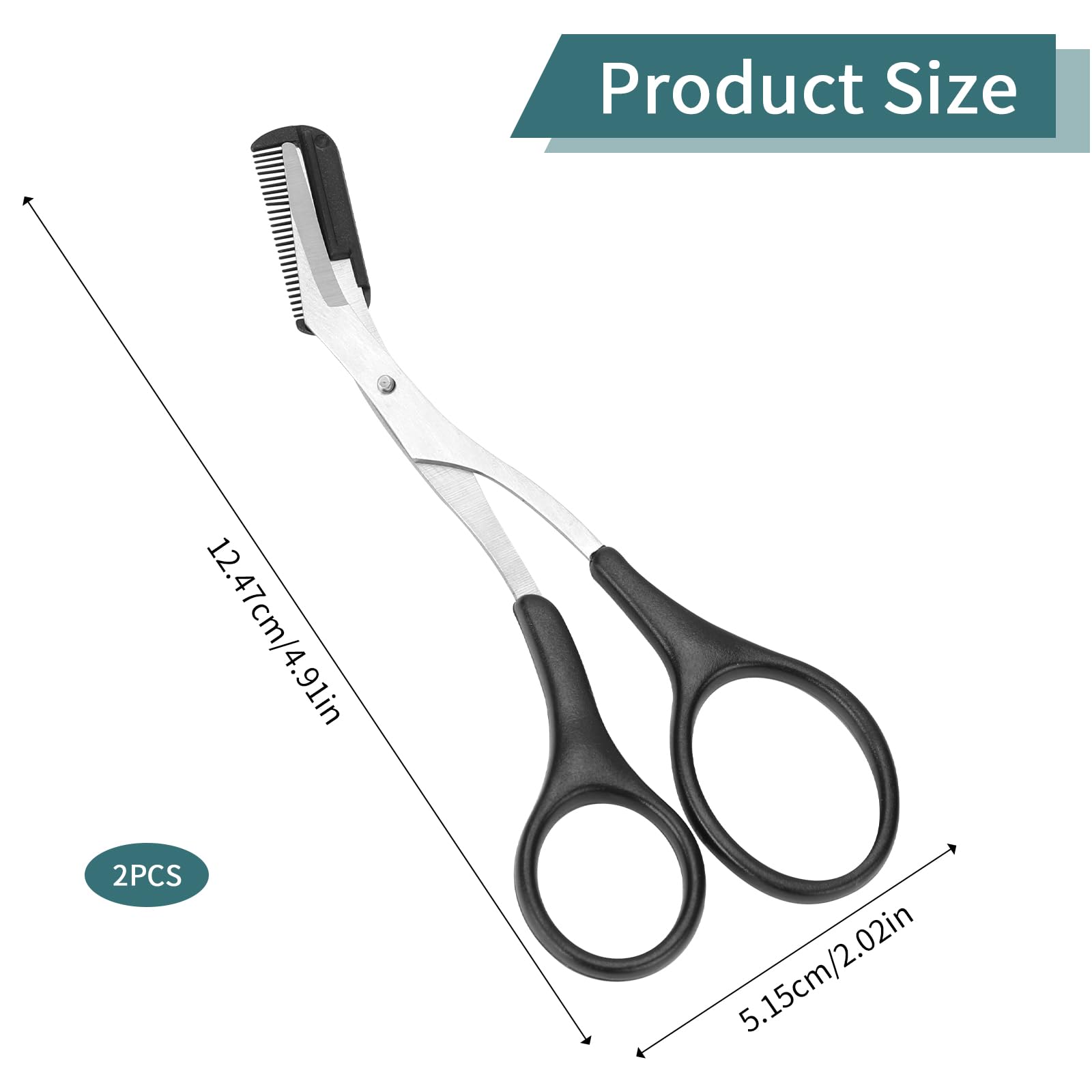 Eyebrow Scissors With Comb, Professional Precision Eyebrow Trimmer Scissors Eyebrow Trimming Scissors With Comb And Non-Slip Fin