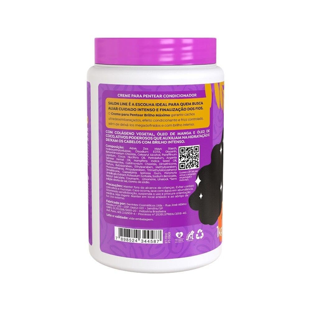 Linha Tratamento (Creme Para Pentear) Salon Line - Brilho Maximo 1000 Gr - (Salon Line Treatment (Combing Cream) Collection - Ma