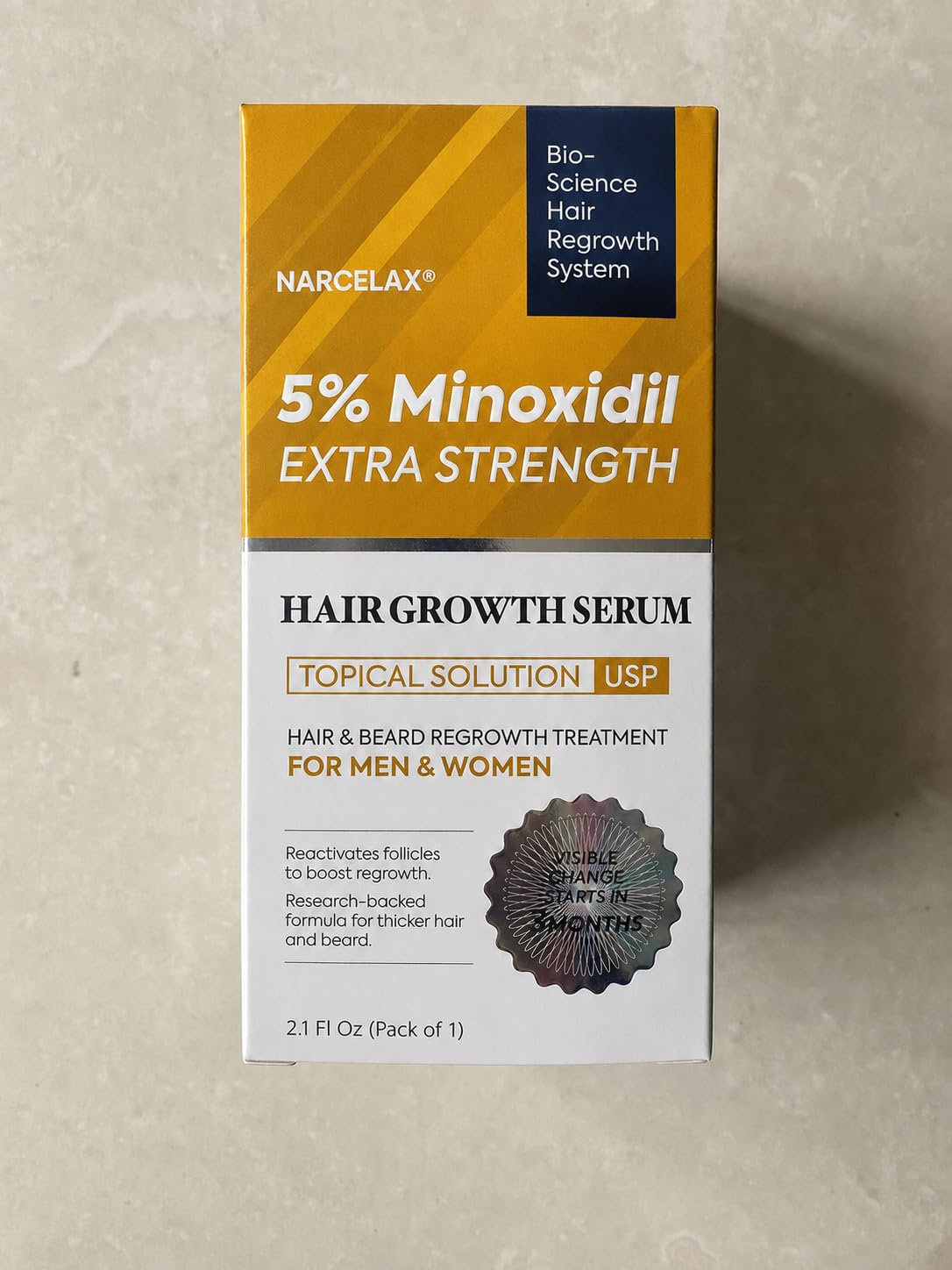 5% Minoxidil Hair Growth for Men and Women: Extra Strength Minoxidil Hair Regrowth Treatment Serum with Biotin